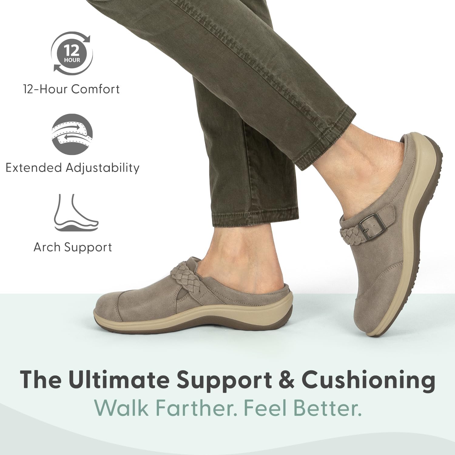 Orthofeet Women's Orthopedic Leather Irma Clog - Image 2