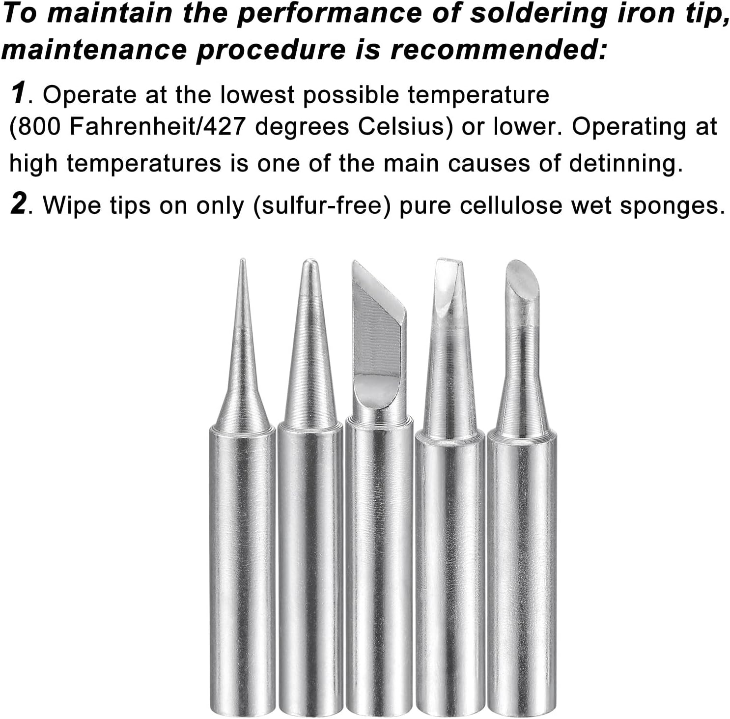 Lead-free Soldering Iron Tip I+B+K+2.4D+3C Series 4mmx41mm Replacements for Soldering Station 5Pcs