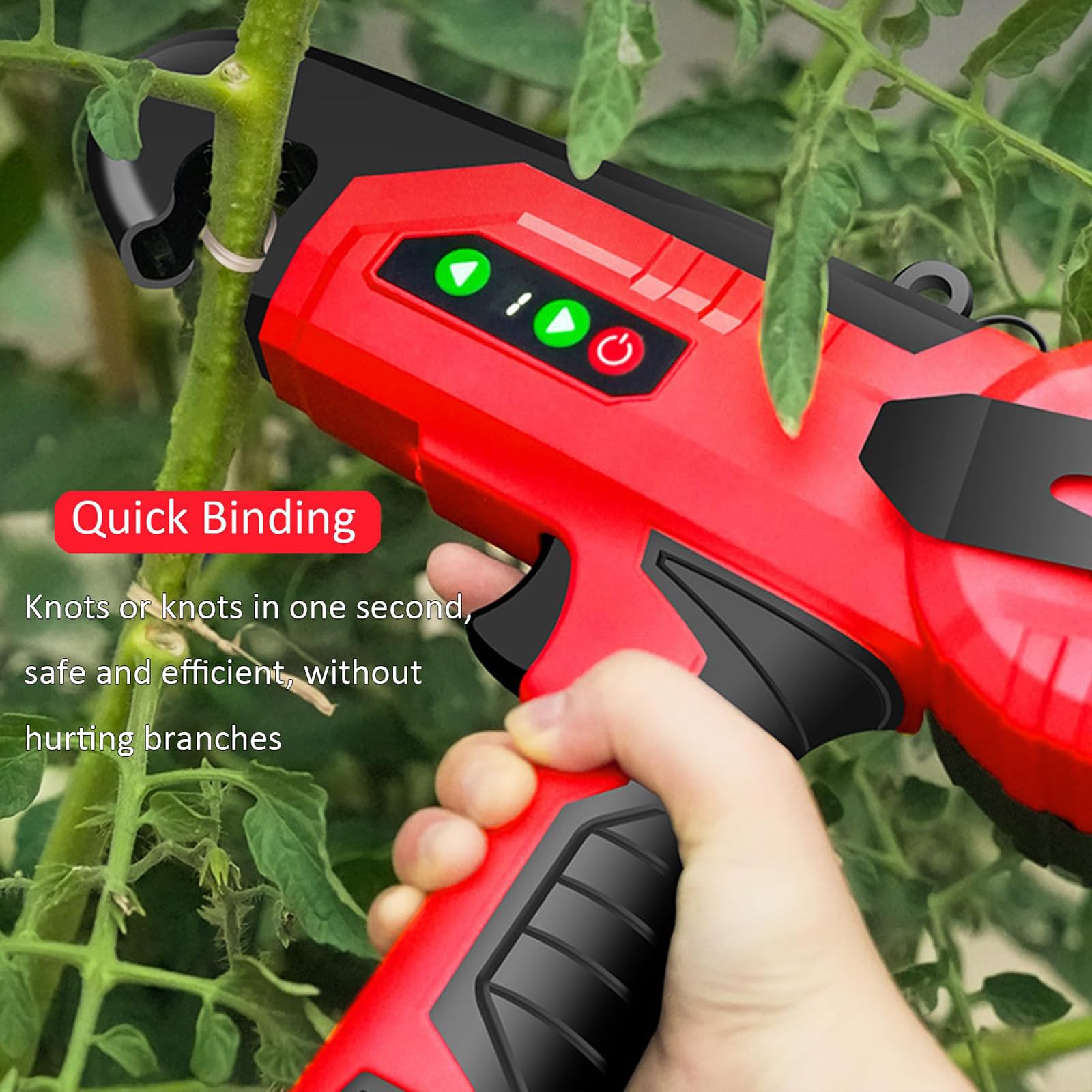 Máquina de atar plantas, herramienta inalámbrica para atar viñedos con 2 baterías, encuadernación ajustable de 4 velocidades para jardín, uvas, tomates, pepinos y pimientos