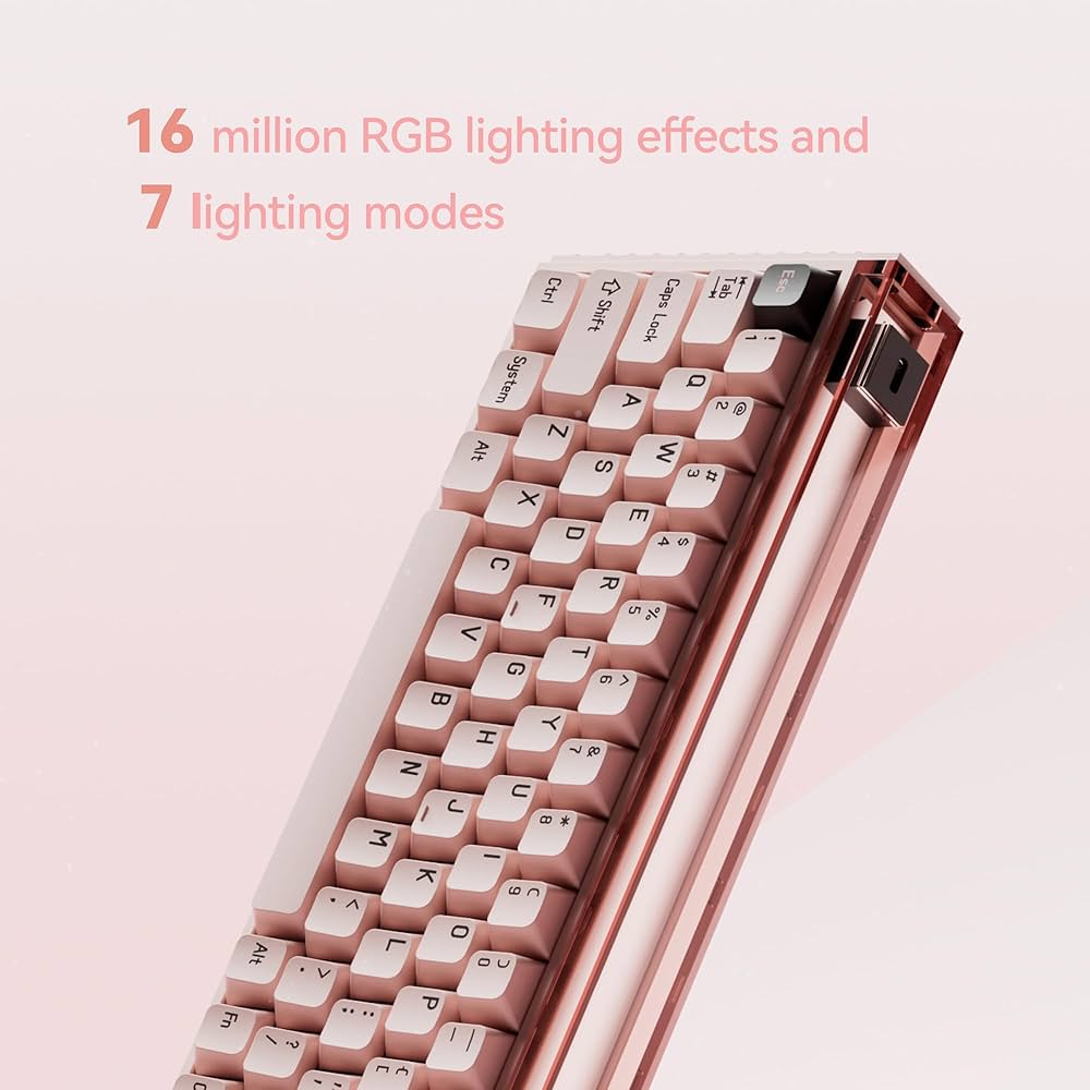 キーボード made68pro pink Amazon.com: MelGeek MADE68 Pro Wired Keyboard, Hall Effect