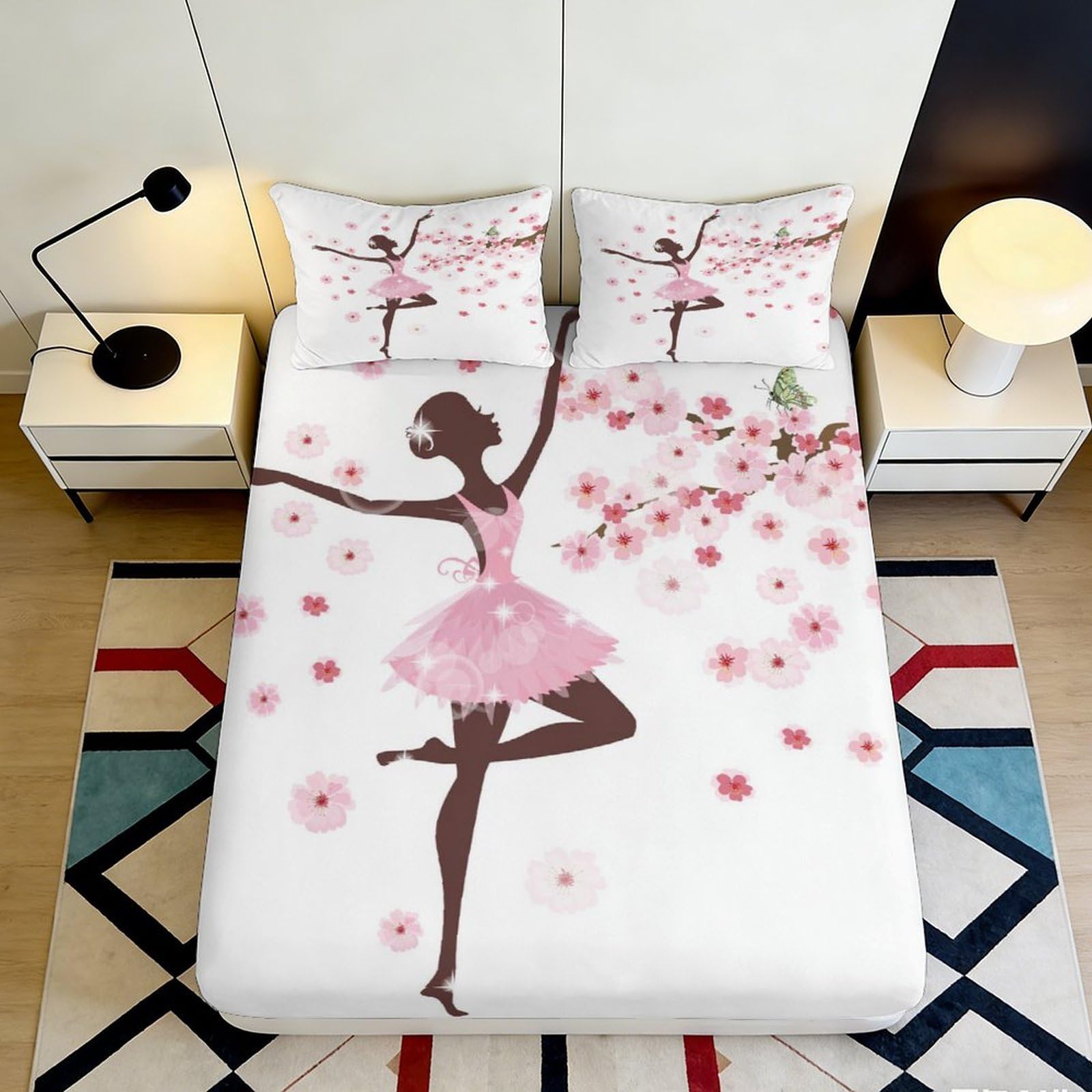 3D Printed Skull Fitted Sheet Microfiber Non-Slip Deep Pocket Bedroom Decor Skull Mattress Fitted Cover Washable 90x200x25cm
