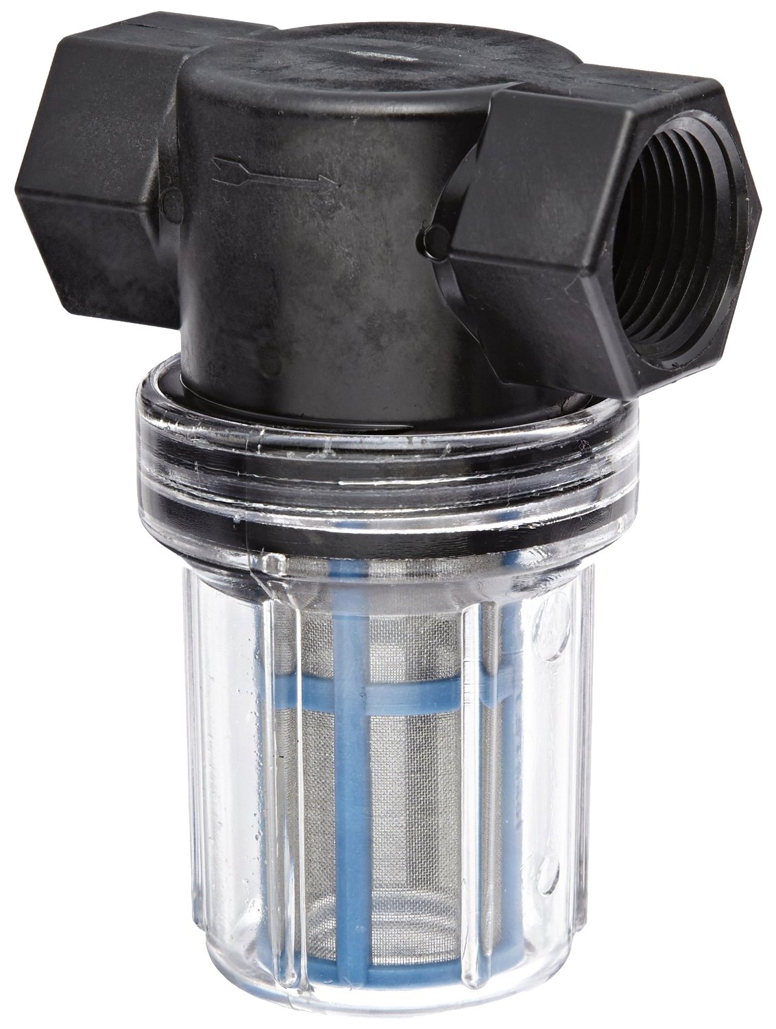 Banjo LSTM050-80C Polypropylene Mini T-Strainer with Clear Bowl, 80 Mesh, 1/2 NPT Female