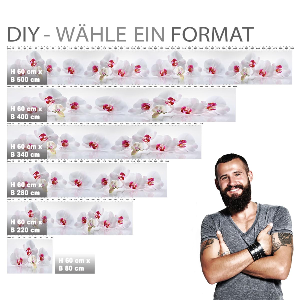 Film Adhésif Décoratif Dimex - Protection Murale Orchidées, Mat, Multifonction