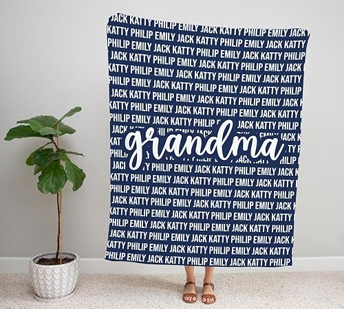 Miniatura 2 de Personalized Grandma Blanket, Gifts for Grandmother from Grand Kids, Name Blankets for Mimi, Gigi, Nana (Grandma 01)