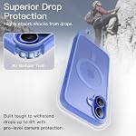JETech Magnetic Case for iPhone 16 6.1-Inch Compatible with MagSafe, Translucent Matte Back Slim Shockproof Phone Cover (Ultramarine)