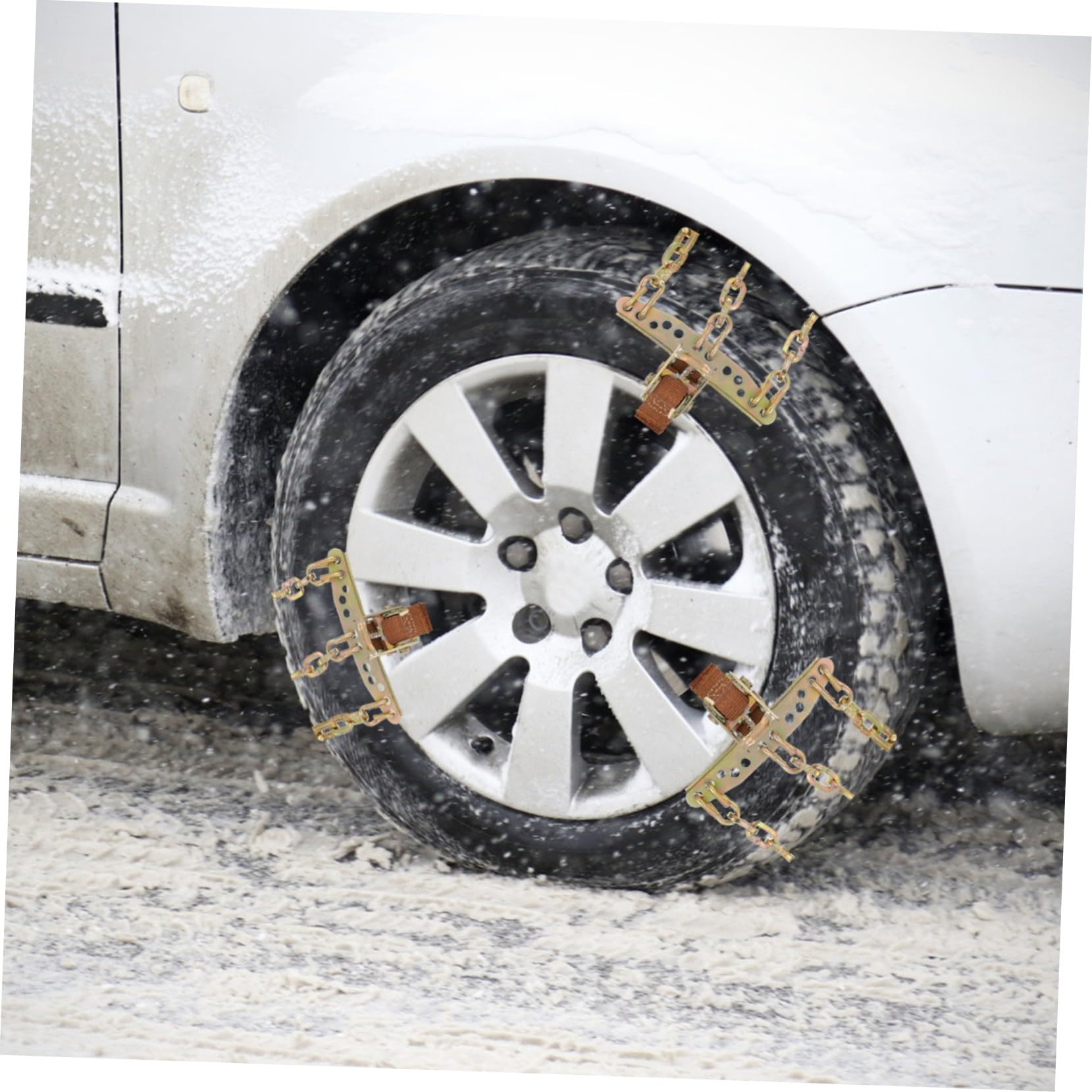 HANABASS Catene da Neve per Auto in Antiscivolo Facili da Montare Protezione Sicura per Pneumatici in Neve e Ghiaccio Antisdrucciolo per Suv e Veicoli da Passeggio