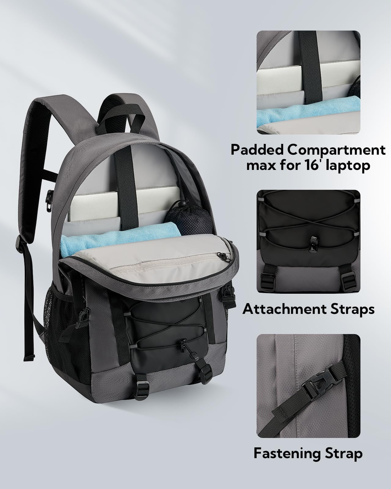 WATERFLY Plecak trekkingowy 25 l, dla mężczyzn i kobiet: sportowy plecak trekkingowy, lekki plecak outdoorowy z odpinaną klamrą piersiową, na wędrówki, podróże, kemping
