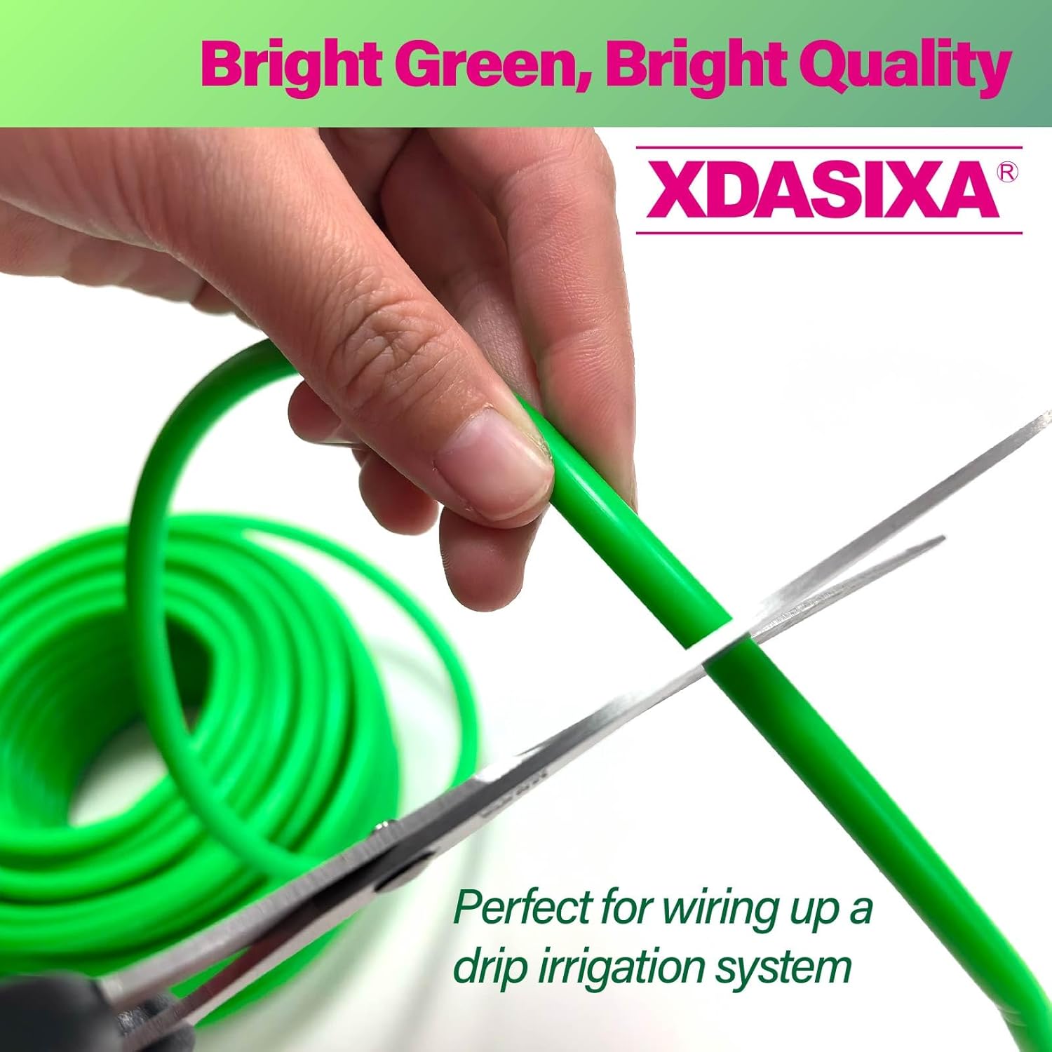 1/4" Drip Irrigation Tubing 500ft, Flexible UV-Resistant Garden Hose for DIY Irrigation Systems, Hydroponics, Greenhouse & Outdoor Watering, Lightweight Misting Tubing (Green)