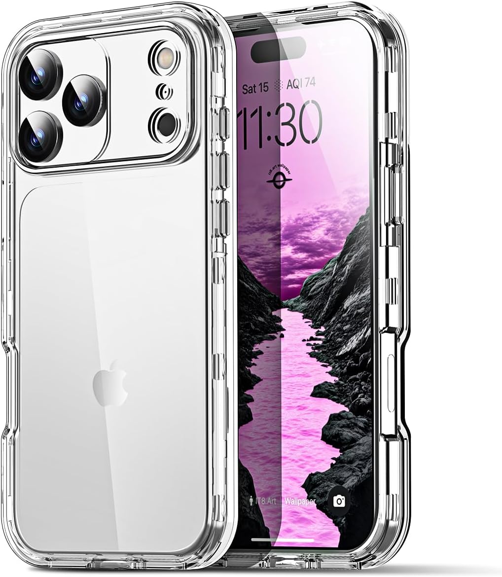 AICase for iPhone 17 Pro Clear Case(6.3"),Heavy Duty Drop Protection Full Body Rugged Shockproof/Dust Proof 3-Layer Military Protective Tough Durable Phone Cover for iPhone 17 Pro 2025_855