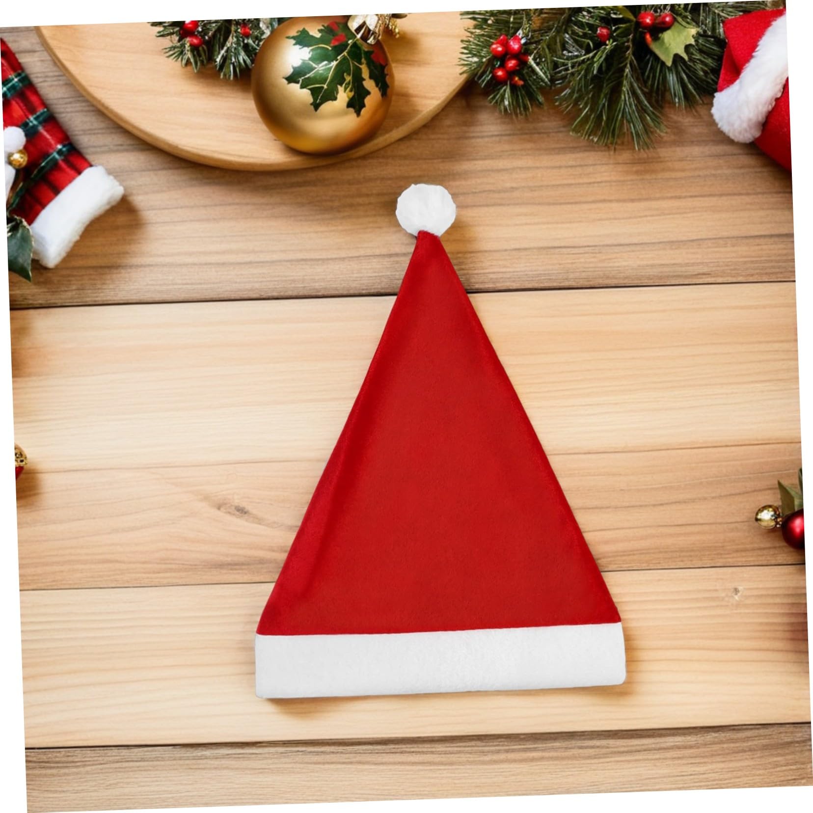 25 Pièces Bonnet de Noël Non-tissé Chapeaux Rouges avec Bord Blanc Accessoires Festifs pour Adultes Flexible pour Fêtes et Photobooth de Noël