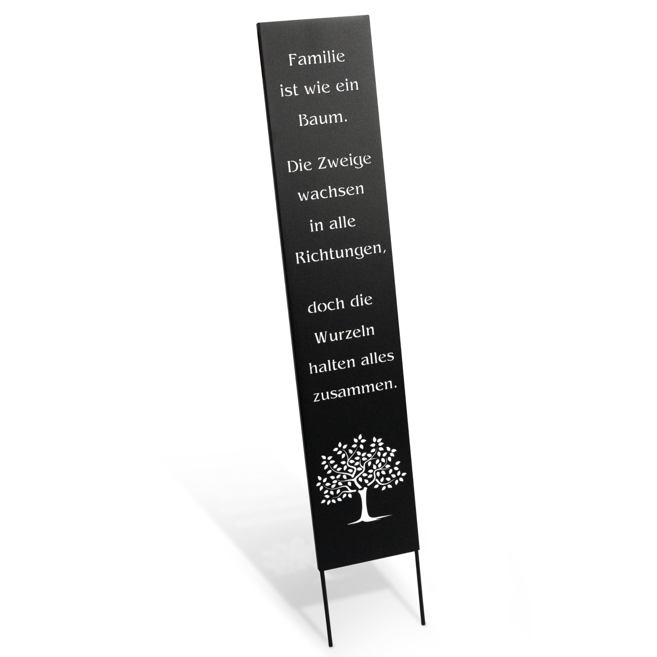 Rostikal Cartel de 100 cm para jardín, metal, decoración de jardín, color negro