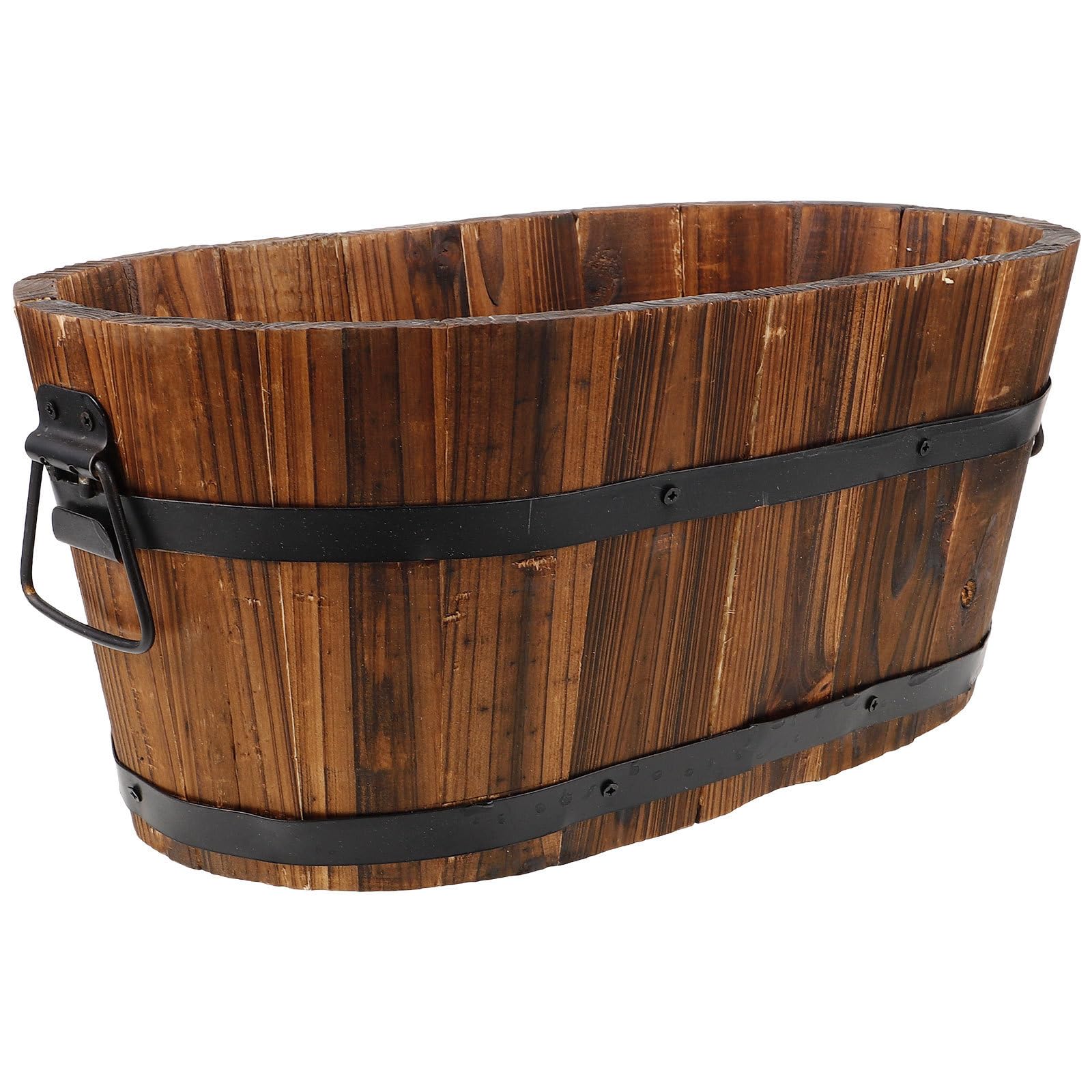 WOONEKY Holz Pflanzkübel Recycelbar Für Wohnzimmer Und Balkon Multifunktional Gemüse Gartenbedarf Pflanzgefäße 30x20x25cm