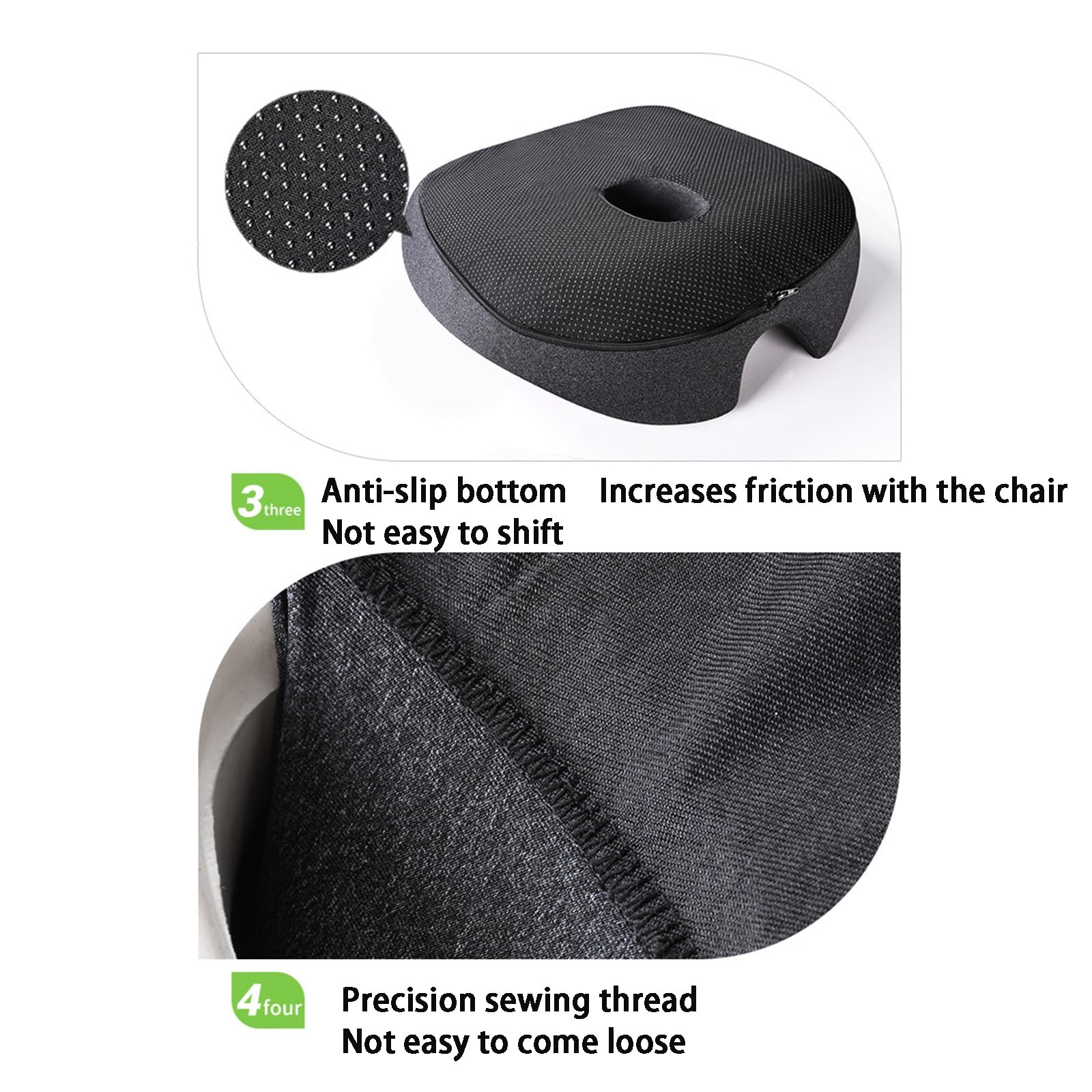 Cojin Coxis Cojin Silla Oficina Cojin Antiescaras, Cojin Silla Usado para Facilidad Presión para Cadera,Cojín de Asiento Ergonómico para Silla de Oficina Asiento de Coche