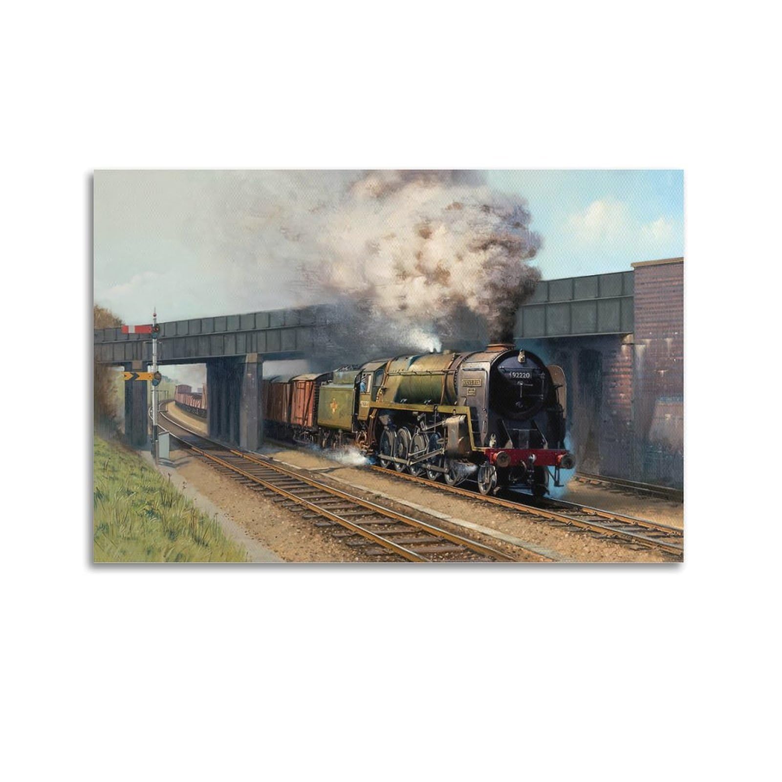 HUIYHB Vintage Steam Train Poster 92220 Poster Decorative Painting Canvas Wall Posters And Art Picture Print Modern Family Bedroom Decor Posters 20x30inch(50x75cm)