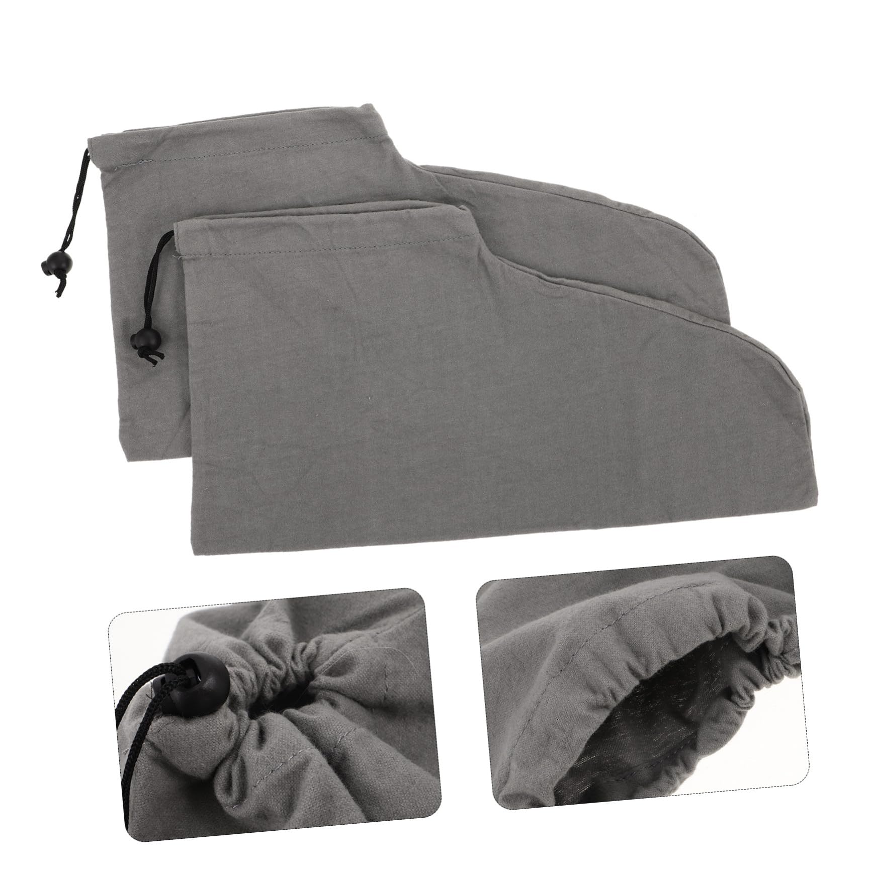 6 Pezzi borsa per scarpe con coulisse custodia per scarpe da viaggio Borsa di stoccaggio da viaggio in cotone Dark Grey