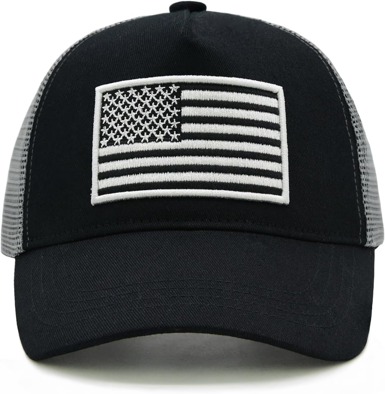 Boys Trucker Hat, Toddler American Flag Snapback Mesh Baseball Caps for Kids Age 2-6