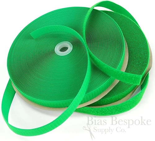 Rollos de cinta de fijación con gancho y bucle para coser de 58 pulgadas de ancho, color verde césped Astro (neón)