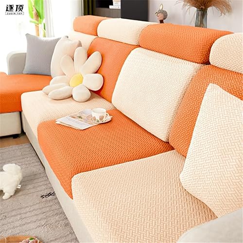 Miniatura 6 de SZJIAHTM Fundas de cojín universales elásticas para sofá, fundas resistentes al desgaste, antideslizantes para dormitorio, en forma de L, fundas