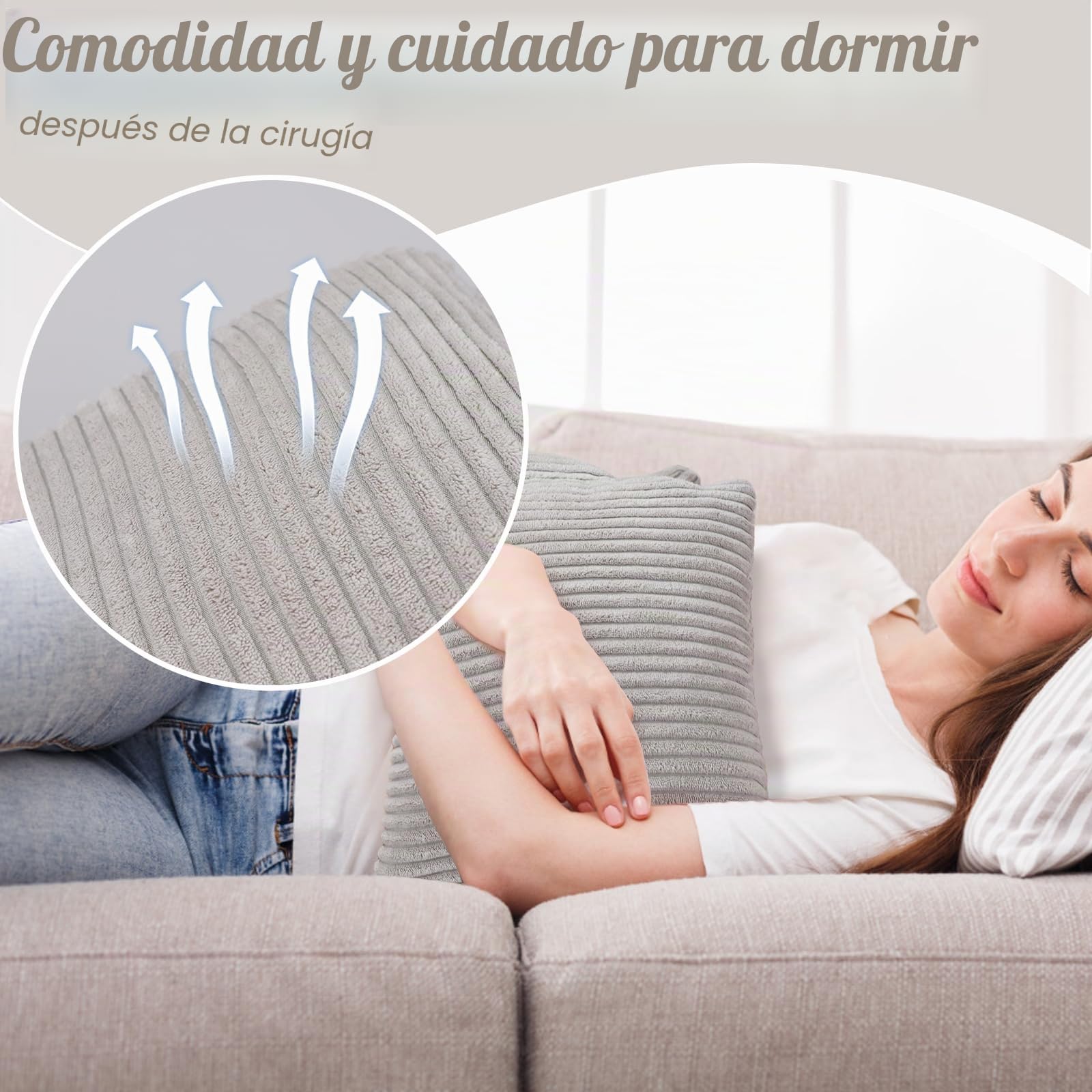 Almohada de recuperación para histerectomía RoamReady, cojín postoperatorio para abdomen, cesárea, abdominoplastia, tumorectomía, miomectomía, pacientes imprescindibles, almohada abdominal con