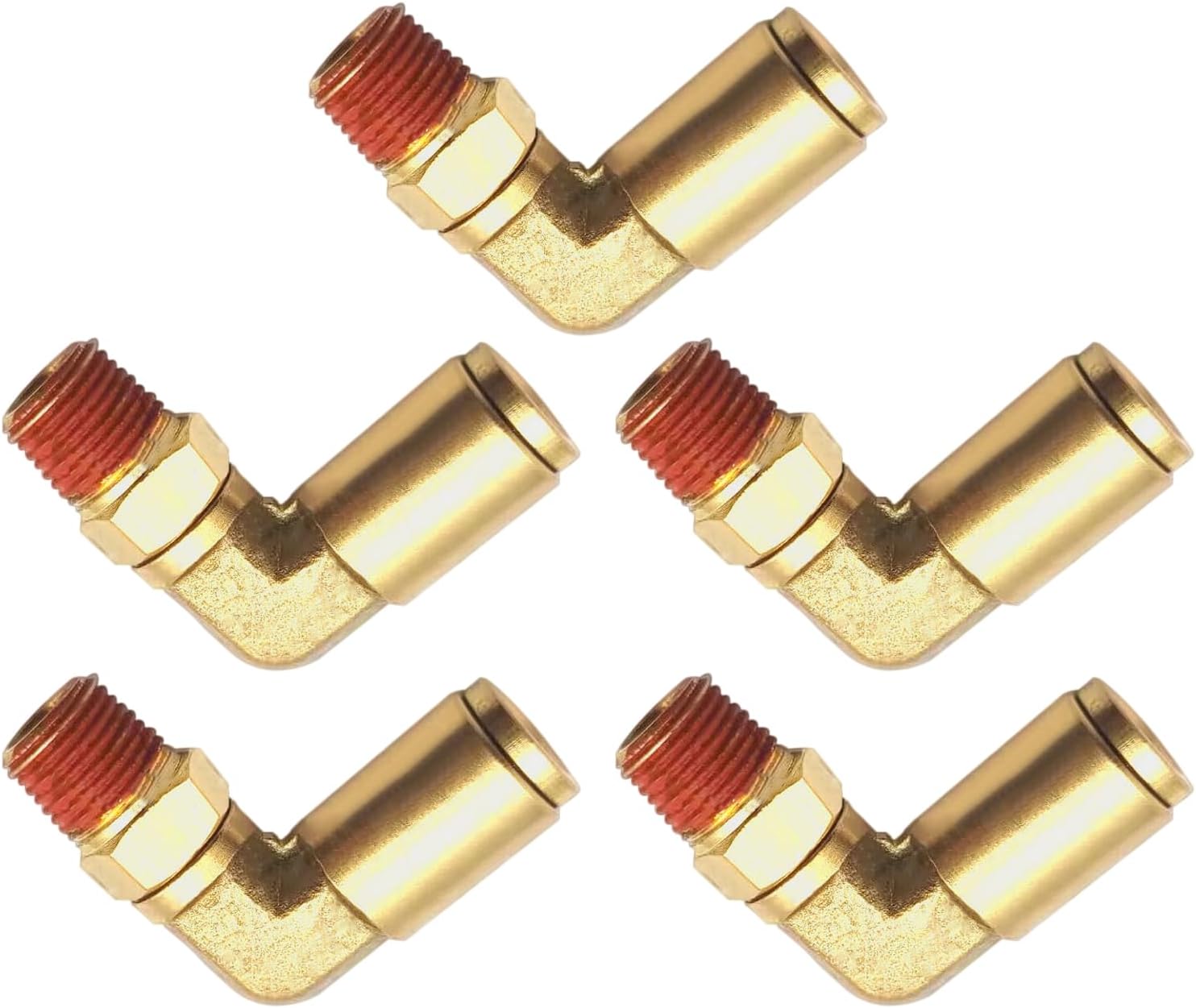 Pack De 5 Raccords Pneumatiques Droits 1/2" Push Connect Vers 3/8" NPT - Altantic Valves, Neuf