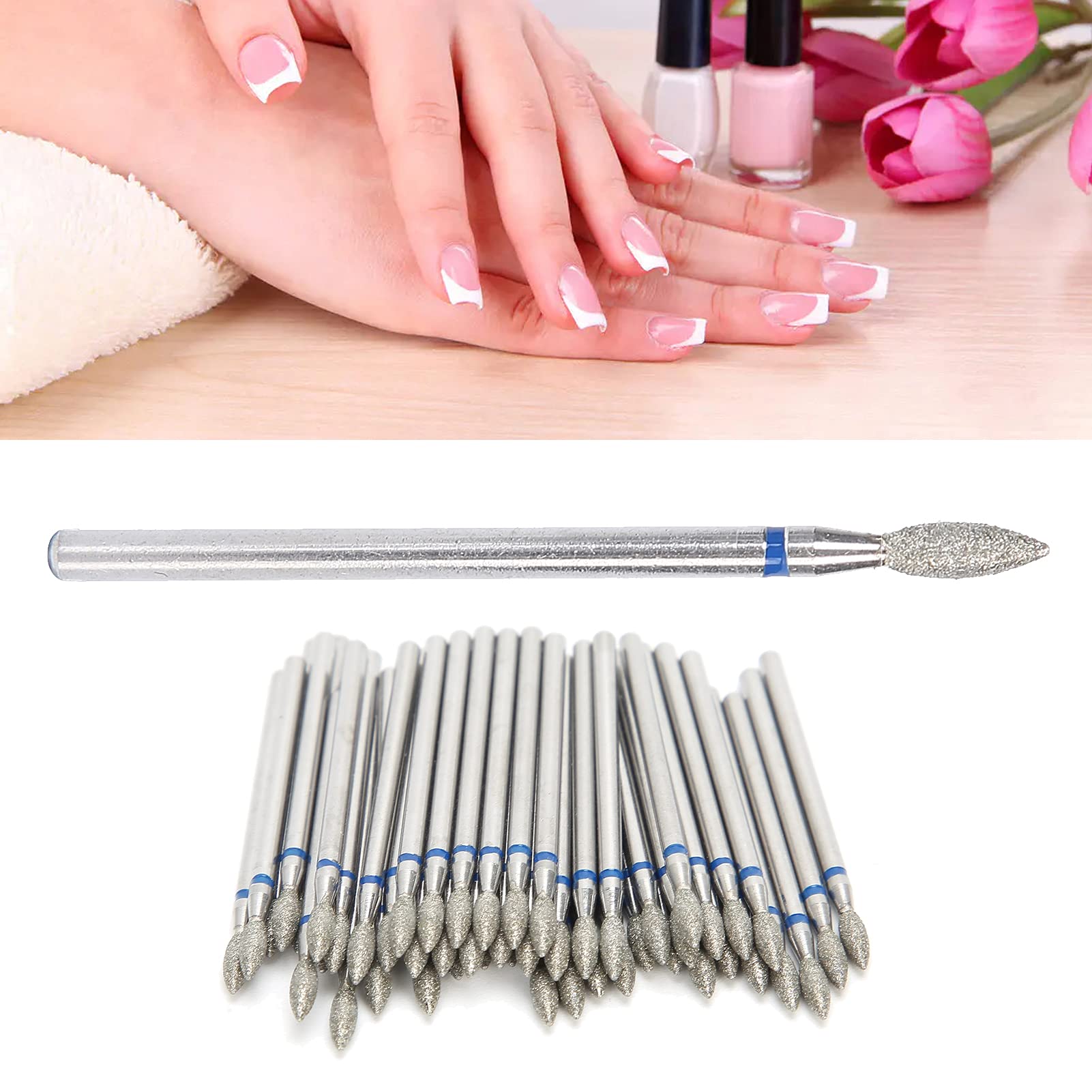 50 Piezas Brocas para Uñas, para Uñas de Manicura y Arte de Uñas Herramienta, para Eliminación de Piel Muerta, Set de Manicura y Pedicura