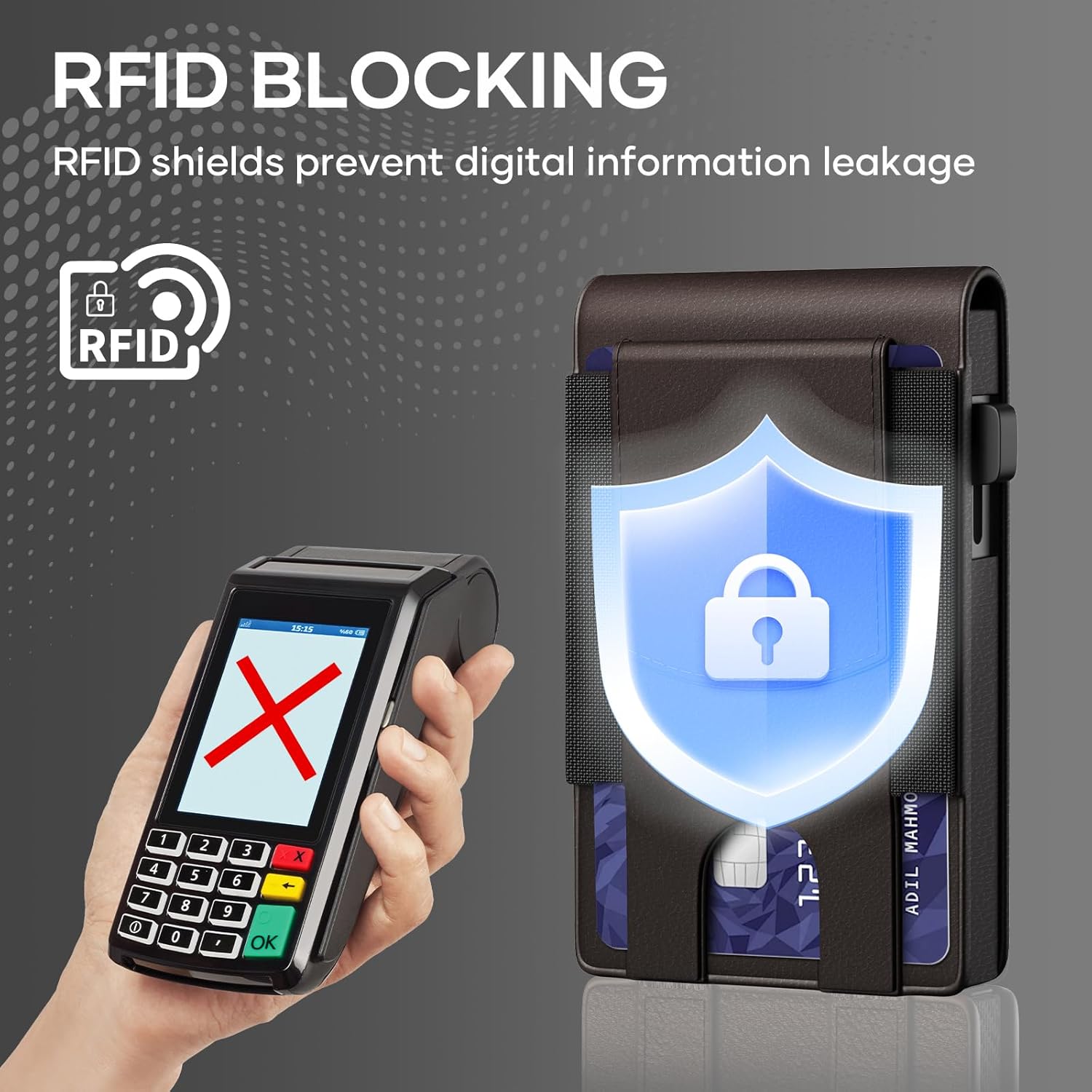 GIGIGO Wallet for Men, Mens Minimalist Wallet 9-12 Cards, Slim Compact Wallet with Money Clip & ID Window, RFID Blocking Smart Pop Up Card Wallet, Great Gifts - Image 3