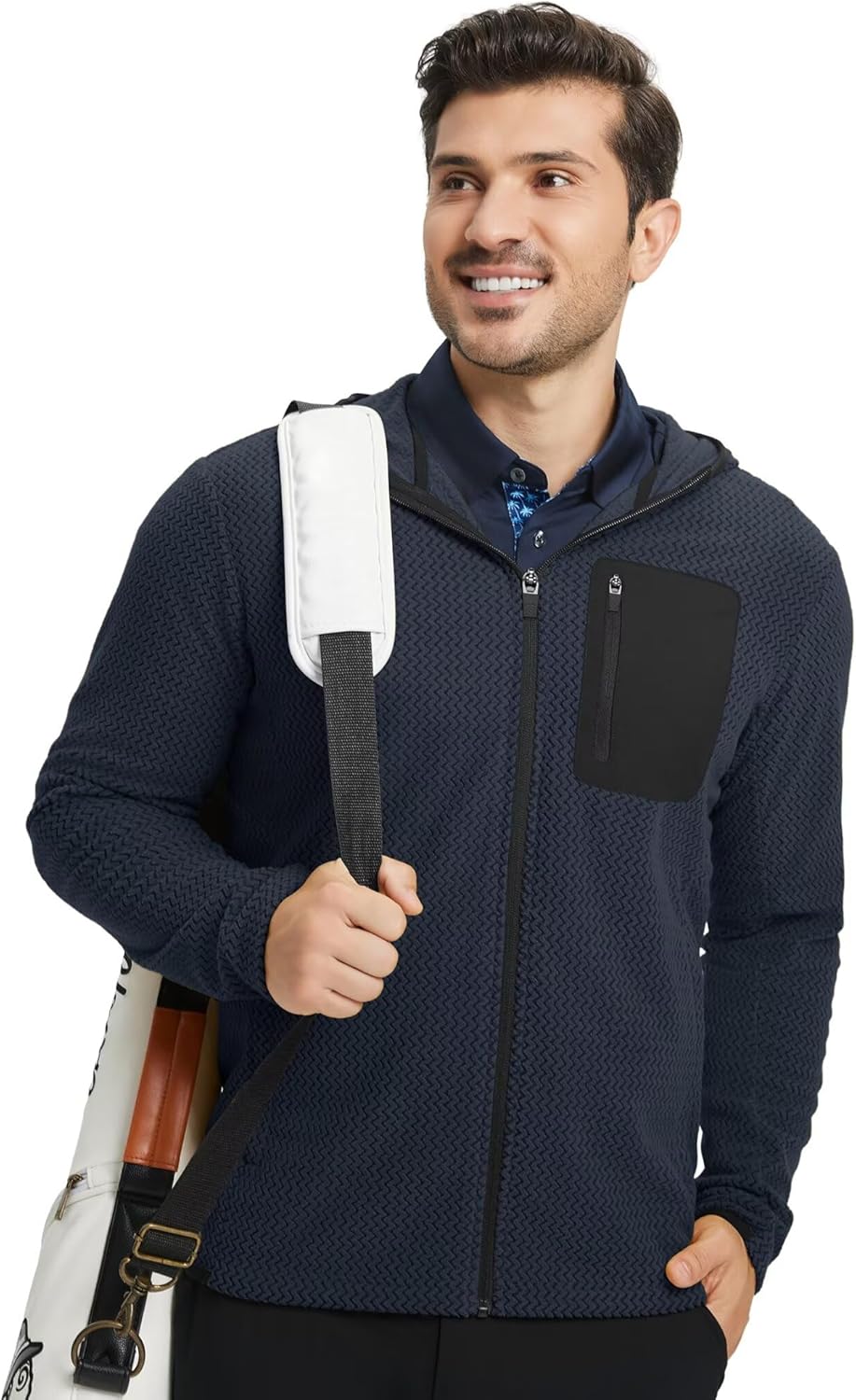 M MAELREG Fleece Hoodies Jacket Men Full Zip with 3 Zip Pockets Lightweight Soft Warm Hoodie for Golf Athletic Travel - Image 6