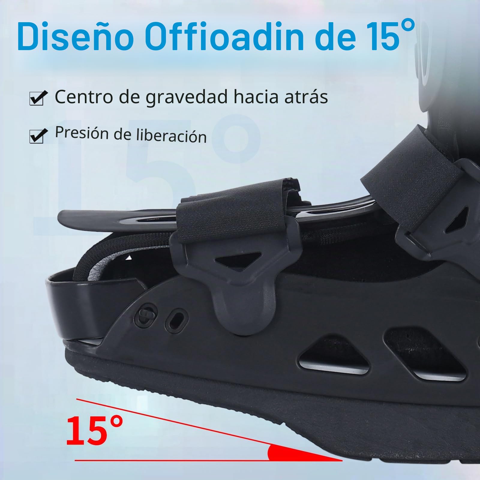 Bota corta de fractura de leva Walker – Botas para caminar con descarga frontal para lesiones de dedo roto del pie – Bota médica postoperatoria para cirugía de pies, dedos en martillo, juanetes, pies,