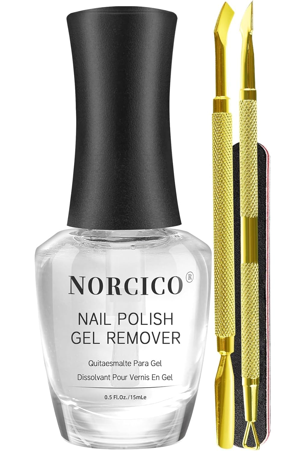 Gel Polish Remover Kit for Gel & Shellac Nails – 2-5-Minutes Fast Removal, No Soak Needed with Cuticle Pusher | Acetone-free Gel Remover for Nails,