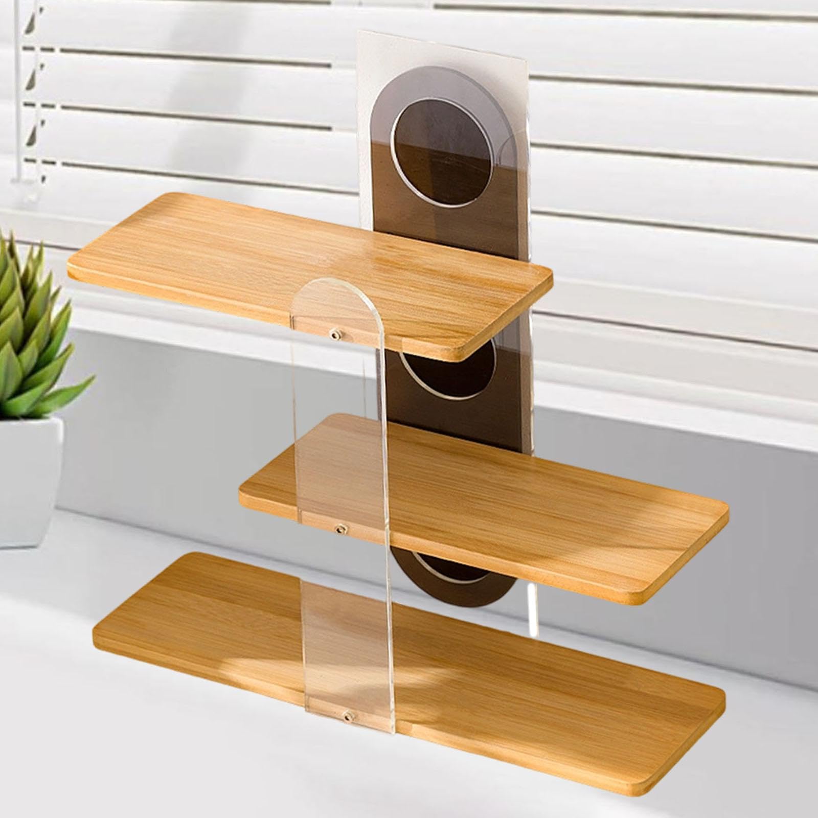 Coffee Mug Holder,Cup Station Organizer, Mug Display Rack Countertop Desktop Corner Rack for Bar Coffee Cups Water Cups, Wooden Color