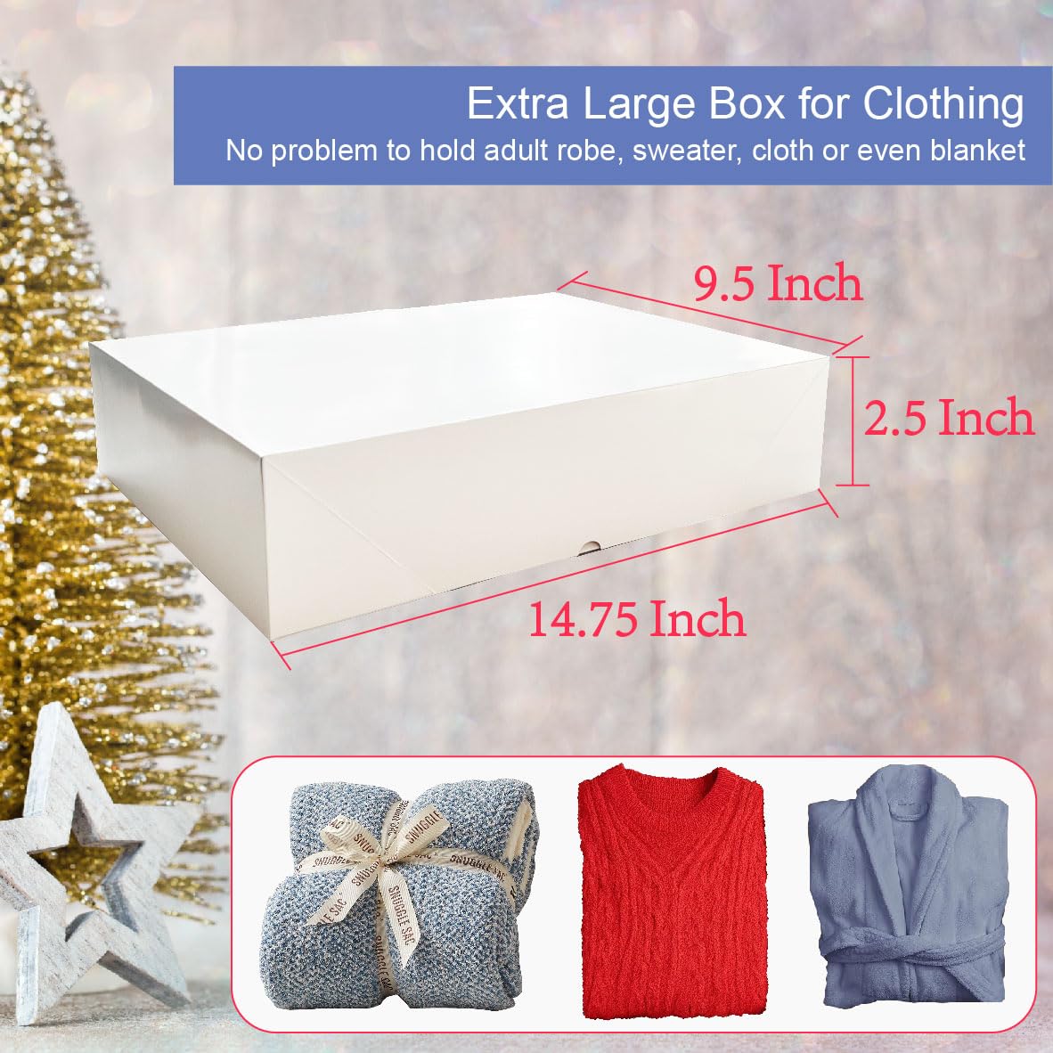 Ocmoiy Große Geschenkboxen – 16 Stück, 43x28x10 Cm, Automatisches Pop-Up-Design