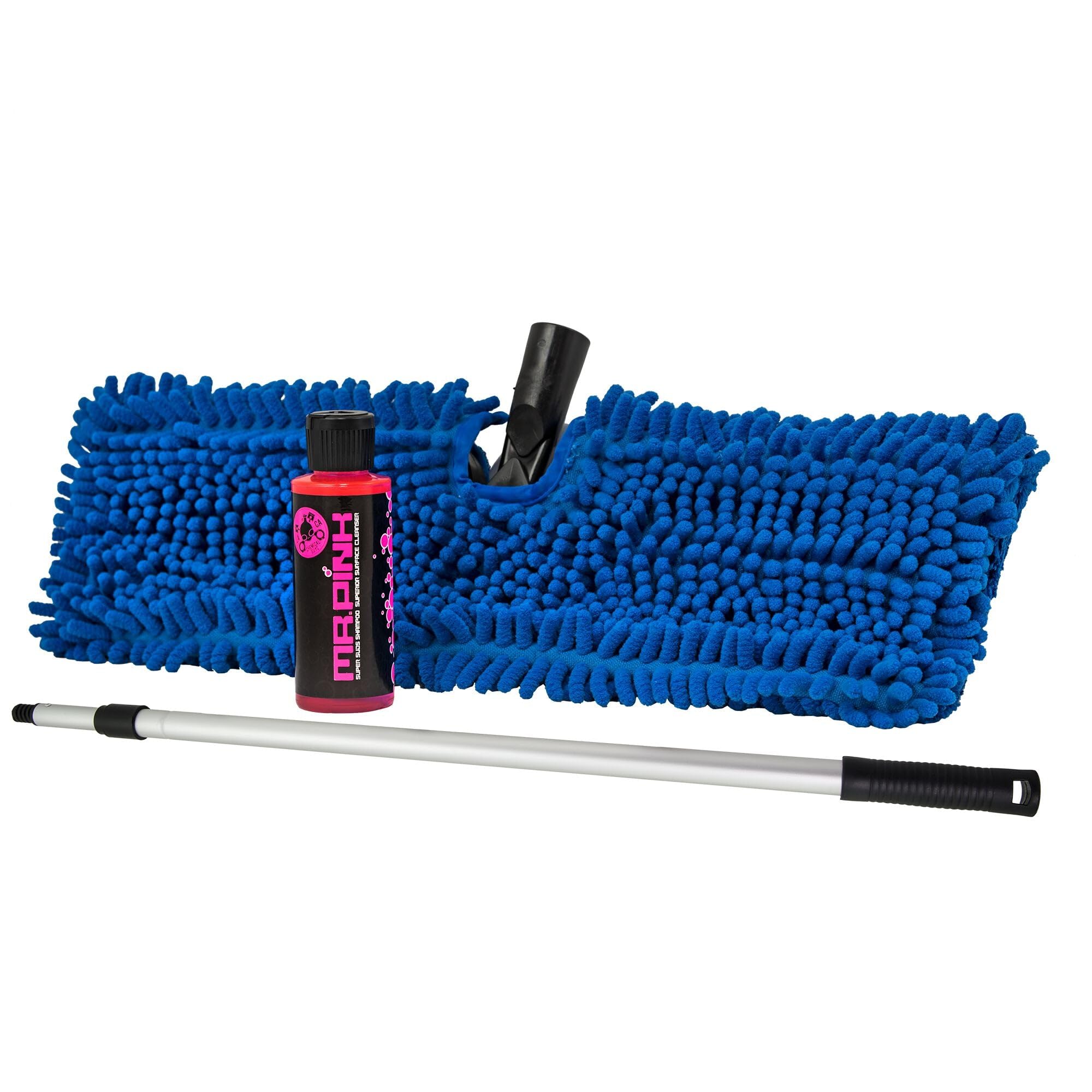 Chemical Guys HOL131 Premium Chenille Microfiber Car Wash Mop and Heavy Duty Extendable Pole Kit (Great for RVs, Trucks, SUVs, Jeeps & Large Vehicles), with Mr. Pink Foaming Car Wash Soap - 4 fl oz