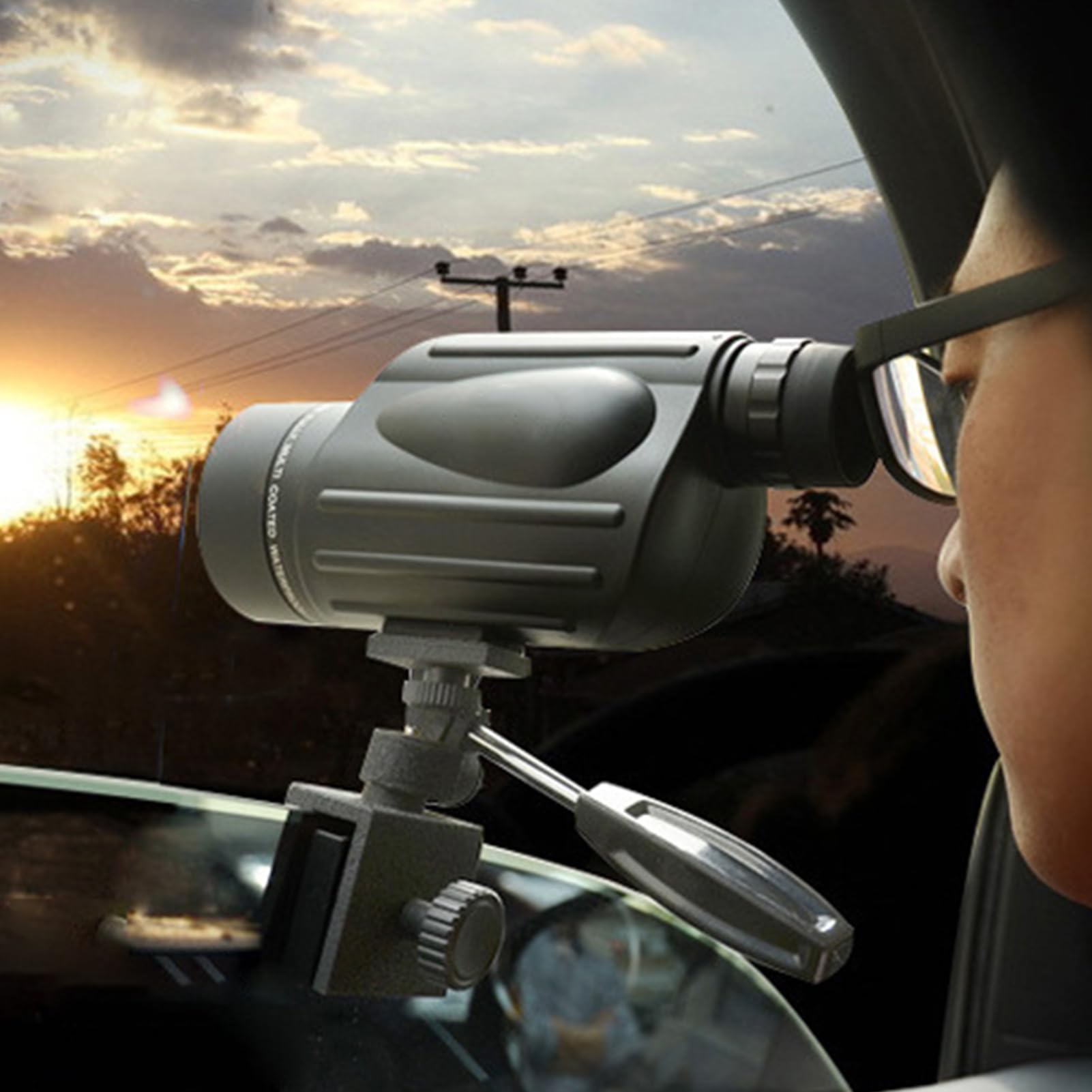 Auto-Fensterhalterung – Fahrzeug 1/4 Zoll Stativadapter, verstellbares Teleskop-Nachtsichtgetriebe, universelle Halterung, Spektiv, Fernglas, mit Jagd, Vogelbeobachtung, Wildtierbeobachtung, Reisen