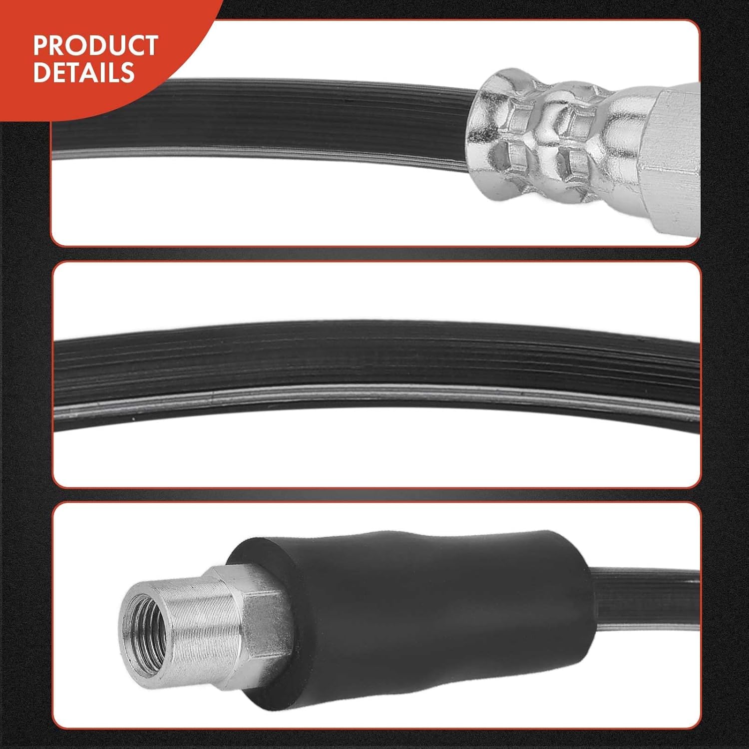 A-Premium Rear Brake Hydraulic Hose Compatible with BMW Models - 525i 2001-2003, 528i 1997-2000, 530i 2001-2003, 540i 1997-2003, M5 2000-2003 - Replace# 34301165190(Pack of 2)