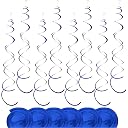 Juzfun Swirls Decoration Ceiling Hanging with Hook 12 pcs Pink Colour Ideal for Birthday Anniversary Baby Shower Party Celebration and Eye Catching Wall Display gallery image