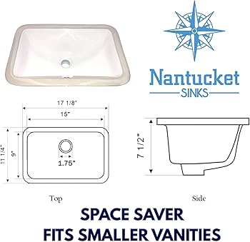 Nantucket Sinks UM-159-W Undermount Bathroom Sink – 15