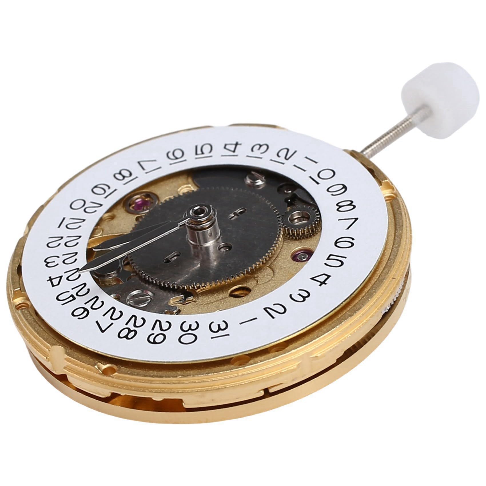 2X 4-Wskazówkowy Mechanizm Zegarka 25 Klejnotów 2836 Automatyczny Zegarek Mechaniczny Data Ruchu na Godzinie Trzeciej dla ETA 2836-2 GMT Gold