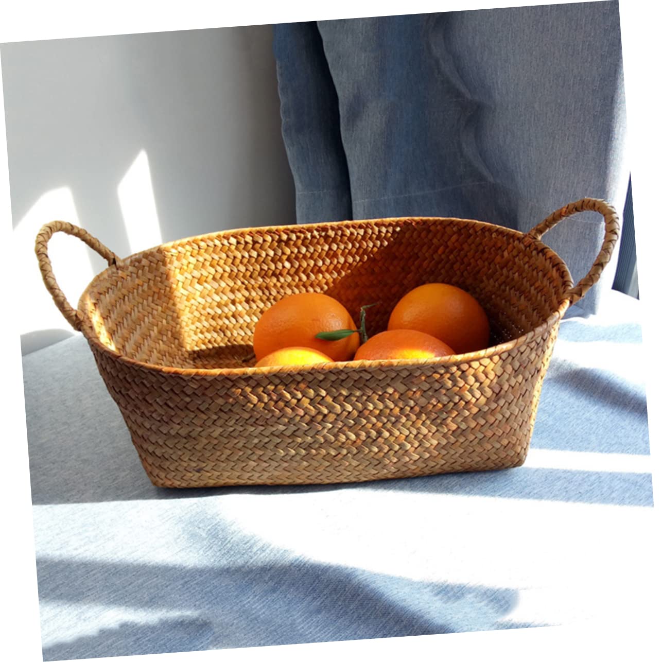 BESPORTBLE 3stücke Handgefertigter Rattan Snackkorb Mittelgroße Aufbewahrungsbox Für Familie Picknick Obst Und Blumen Natürliches Design Für Gemütliches Zuhause