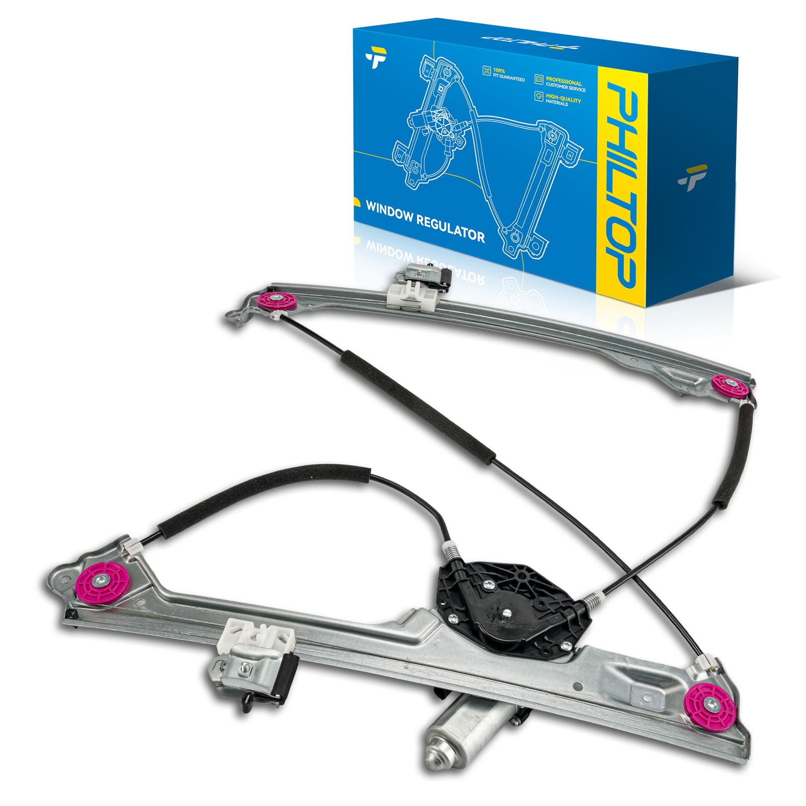 PHILTOP Front Right Power Window Regulator w/Motor for Silverado 1500 14-18