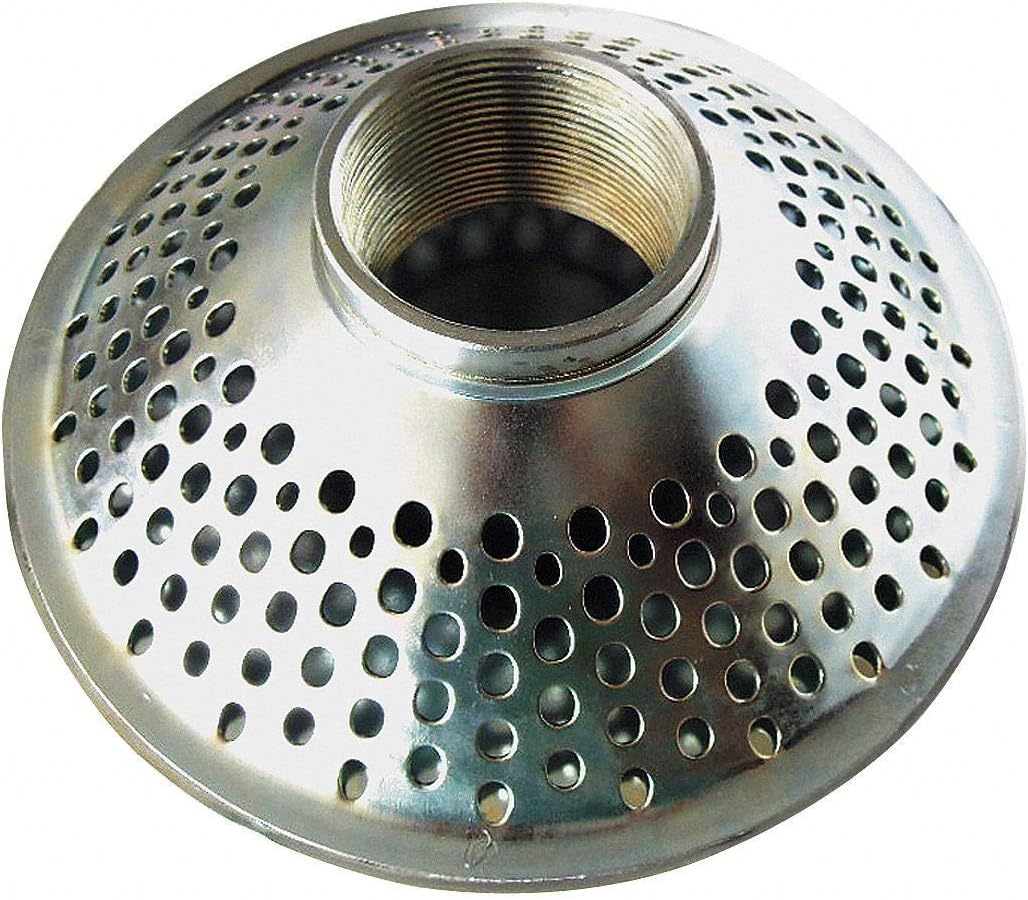 Top Round Perforations Suction Strainer, Steel, 12" Diameter - 5RWN1