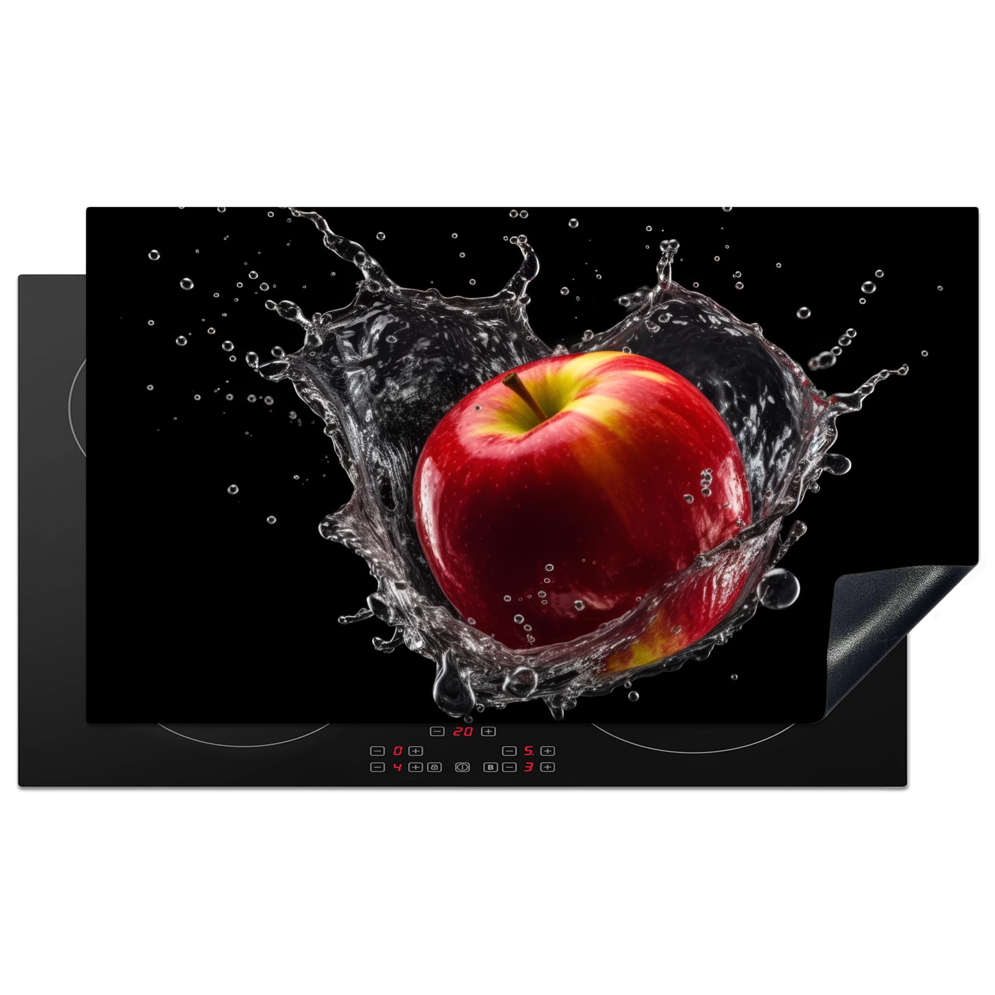 KitchenYeah© Induction Hob Protector Mat 20.8"x36" / 91.6x52.7 cm Cooker Top Protectors Cover Ceramic Covers Electric Hobs Vinyl Apple - Red - Water - Black - Fruit