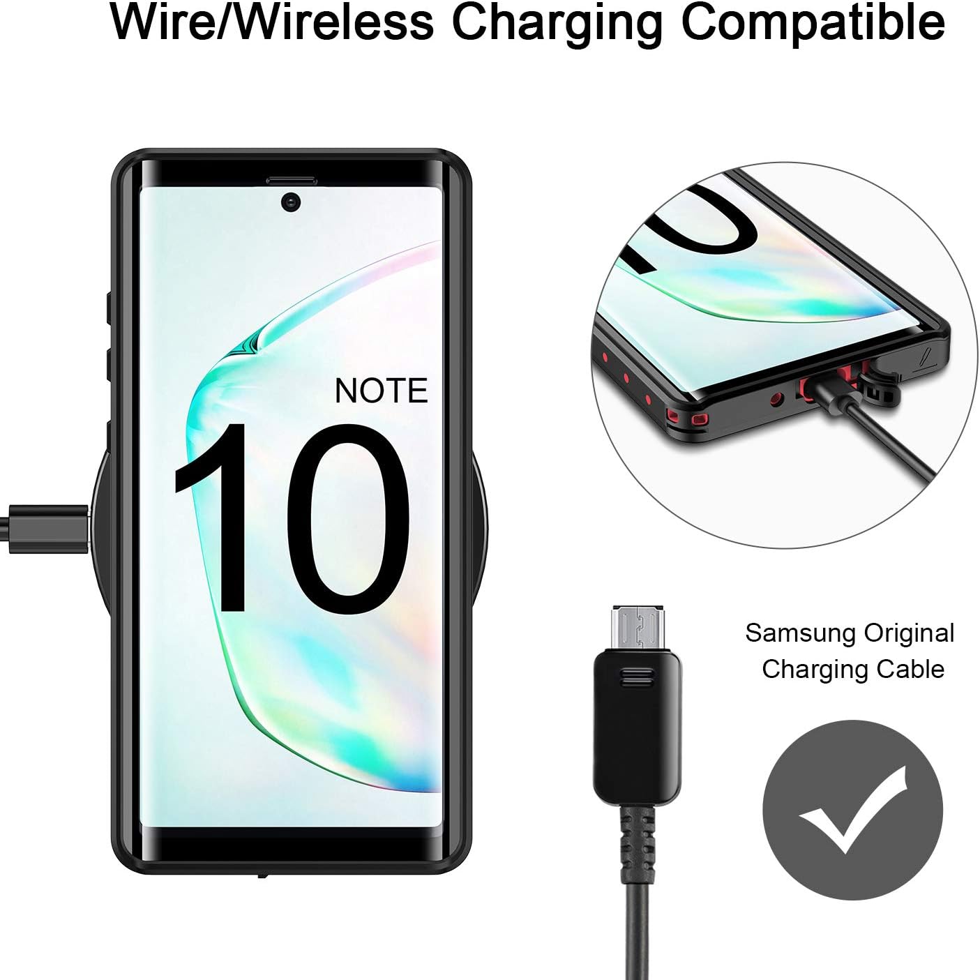 Fansteck Samsung Galaxy Note 10 Waterproof Case, IP68 Waterproof/Snowproof/Shockproof/Dirtproof, Fully Sealed Underwater Protective Cover for Samsung Galaxy Note10 (6.3-inch)