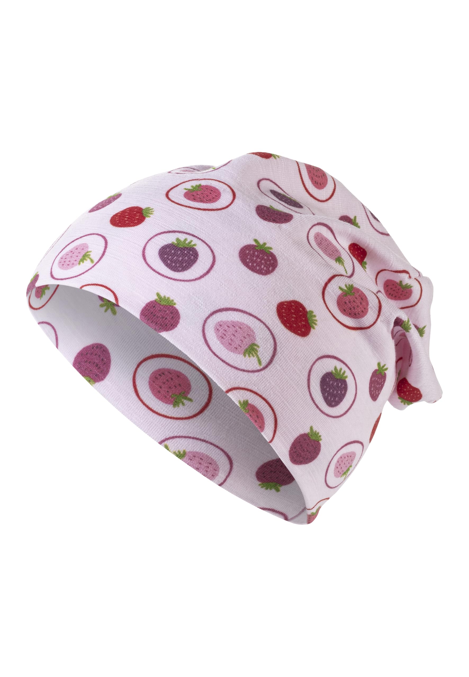 Sterntaler Beanie Erdbeeren Sommer Jersey - Babymütze aus Flammgarnjersey für Mädchen mit UV Schutz 50+ - Leichte Mütze mit Erdbeer -Druck schützt den Kopf an heißen Tagen vor der Sonne