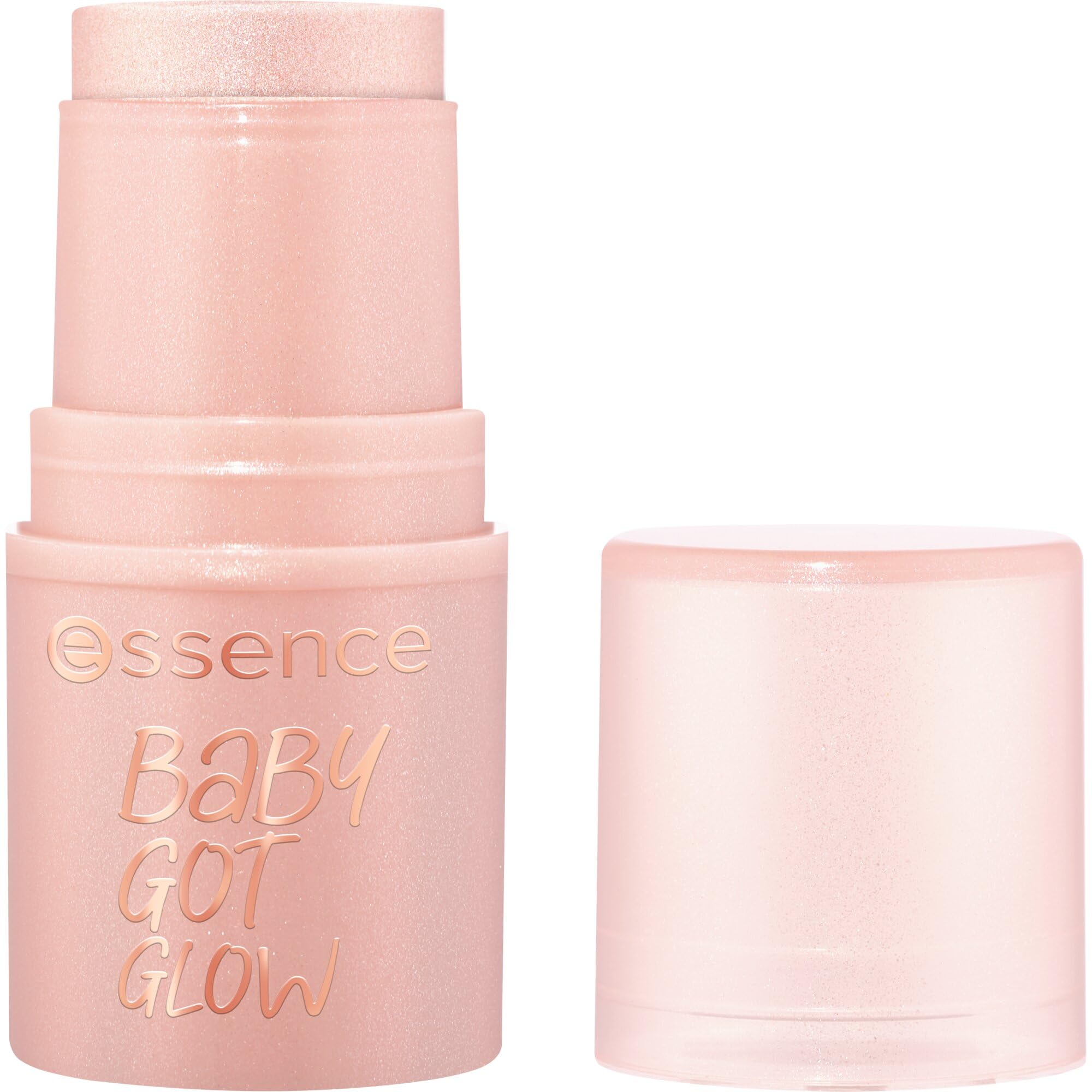 essence BABY GOT GLOW highlighter stick, Nr. 20, Pink, sofortiges Ergebnis, glänzend, strahlend, schimmernd, vegan, ölfrei, ohne Parabene, ohne Mikroplastikpartikel, 1er Pack (5.5g)