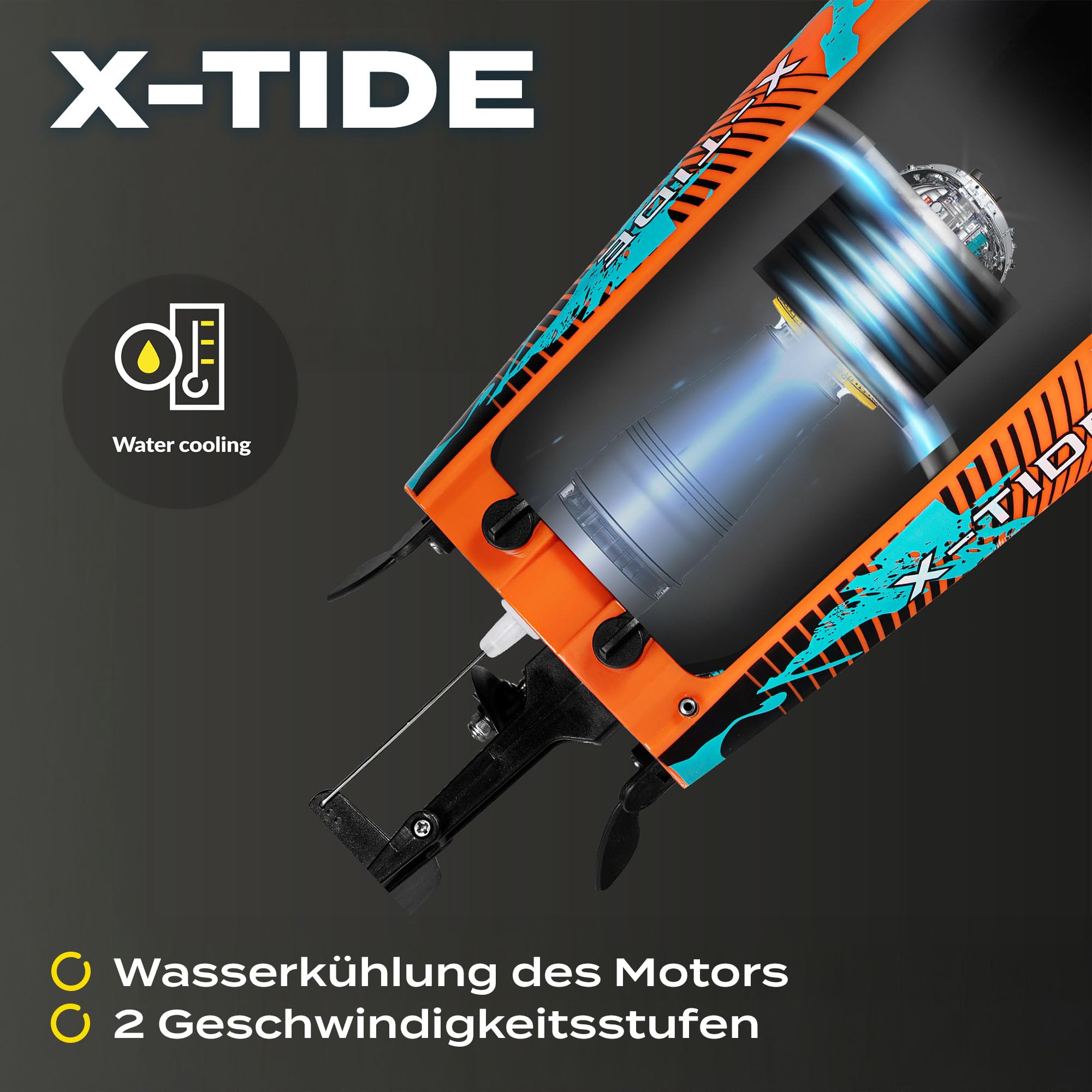 Overmax X-Tide Ferngesteuertes RC-Speedboat Rennboot mit LED 25 km/h 1200 | mAh Akkus 34 Minuten Spaß Geschwindigkeitsregulierung Reichweite bis zu 100 m, Schwimmbad- und Seespielzeug