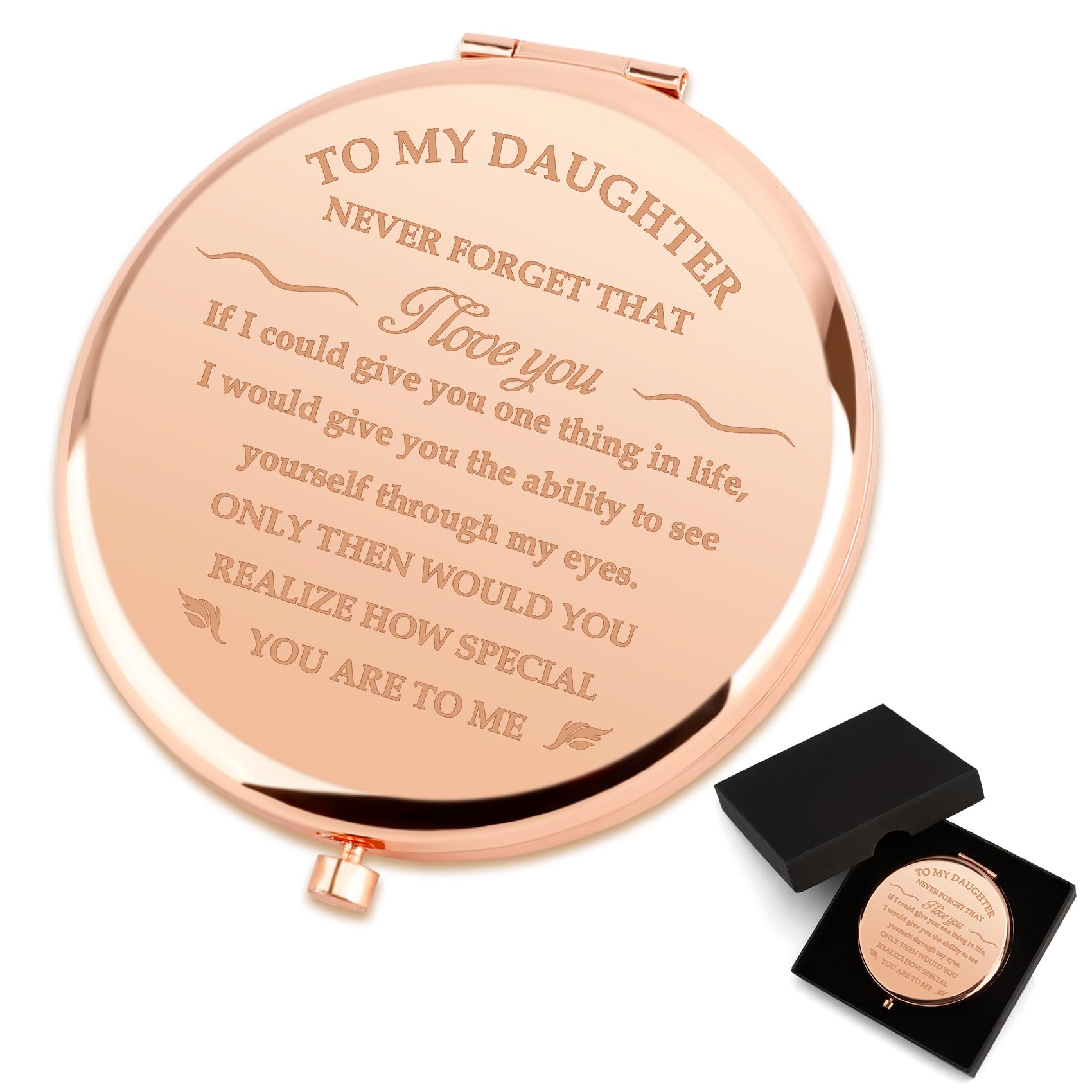 Christmas for Daughter Gifts, Valentines Gifts for Daughters, Stocking Stuffers Daughter Compact Mirror, for Daughter, Birthday Gifts for Daughter,