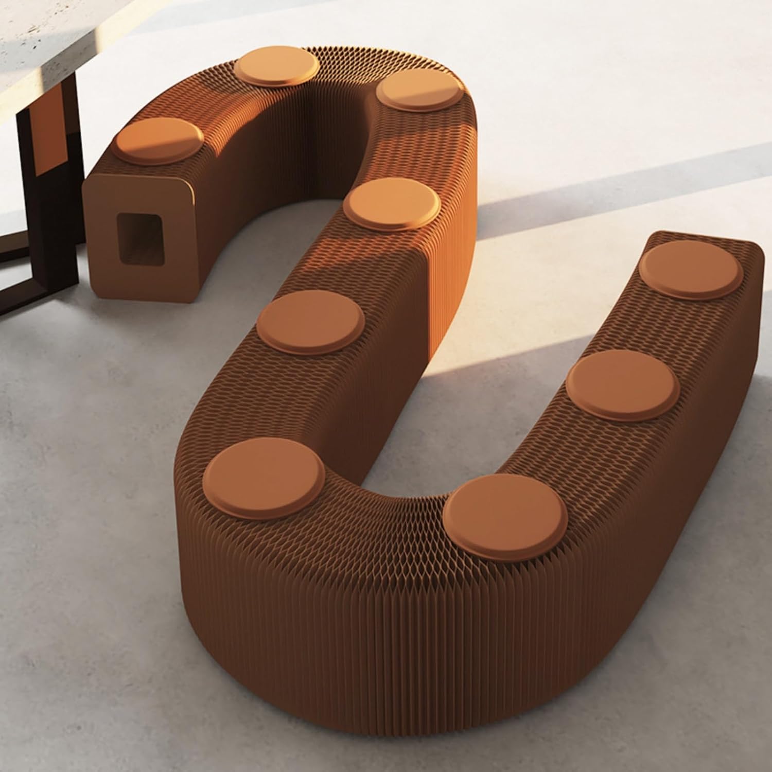 Accordion Paper Folding Sofa Chair with PU Cushion - Fashionable Space-Saving Design for Living Room, Coffee Bar, and Entrance Hall