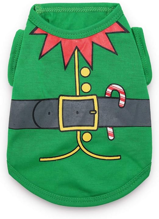 DroolingDog Pet Dog Christmas Clothes Elf Costume for