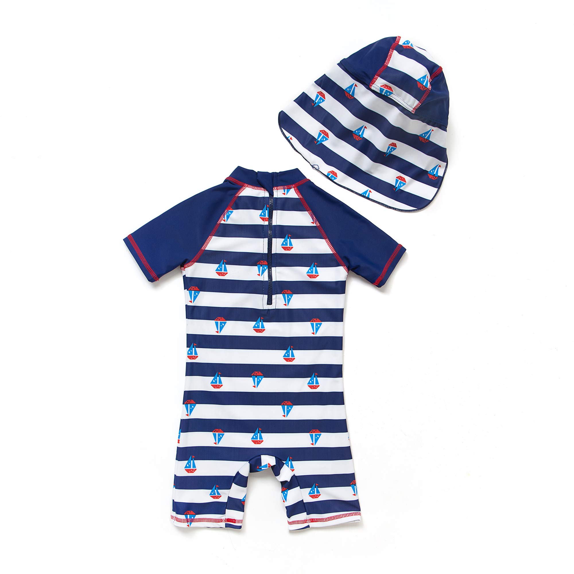 BONVERANO Maillot de Bain bébé garçon Une pièce vêtements à Manches Longues Protection UV 50+ Maillots de Bain avec Une Fermeture éclair