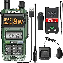 Rádio amador Baofeng UV-9R Pro 8W de longo alcance VHF UHF banda dupla tripla à prova d'água recarregável portátil rádio bidirecional Walkie Talkies com cabo de carregamento tipo C para acampamento